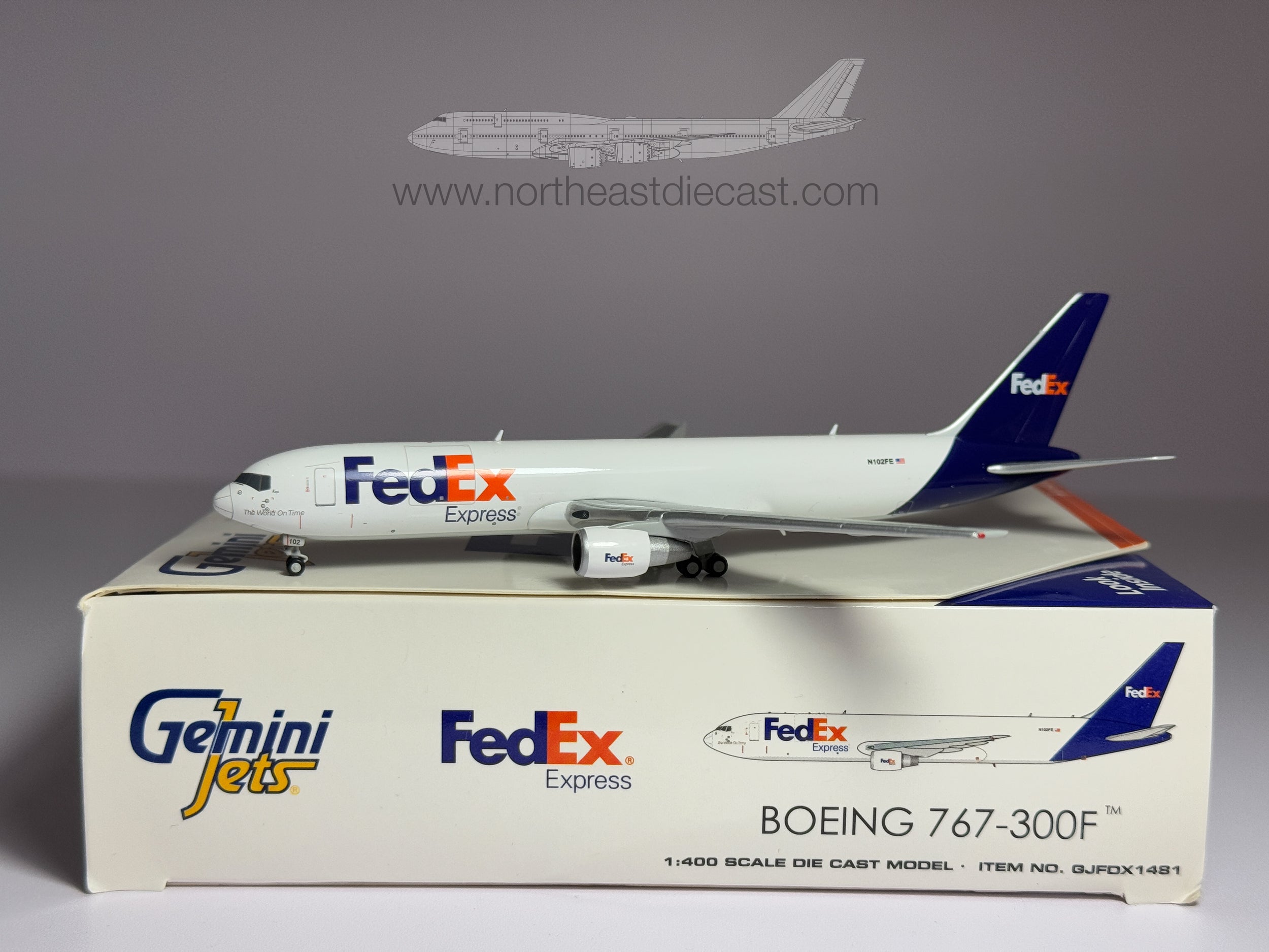 FedEx Express Boeing 767-300F 1:400 Gemini Jets N102FE (GJFDX1481)