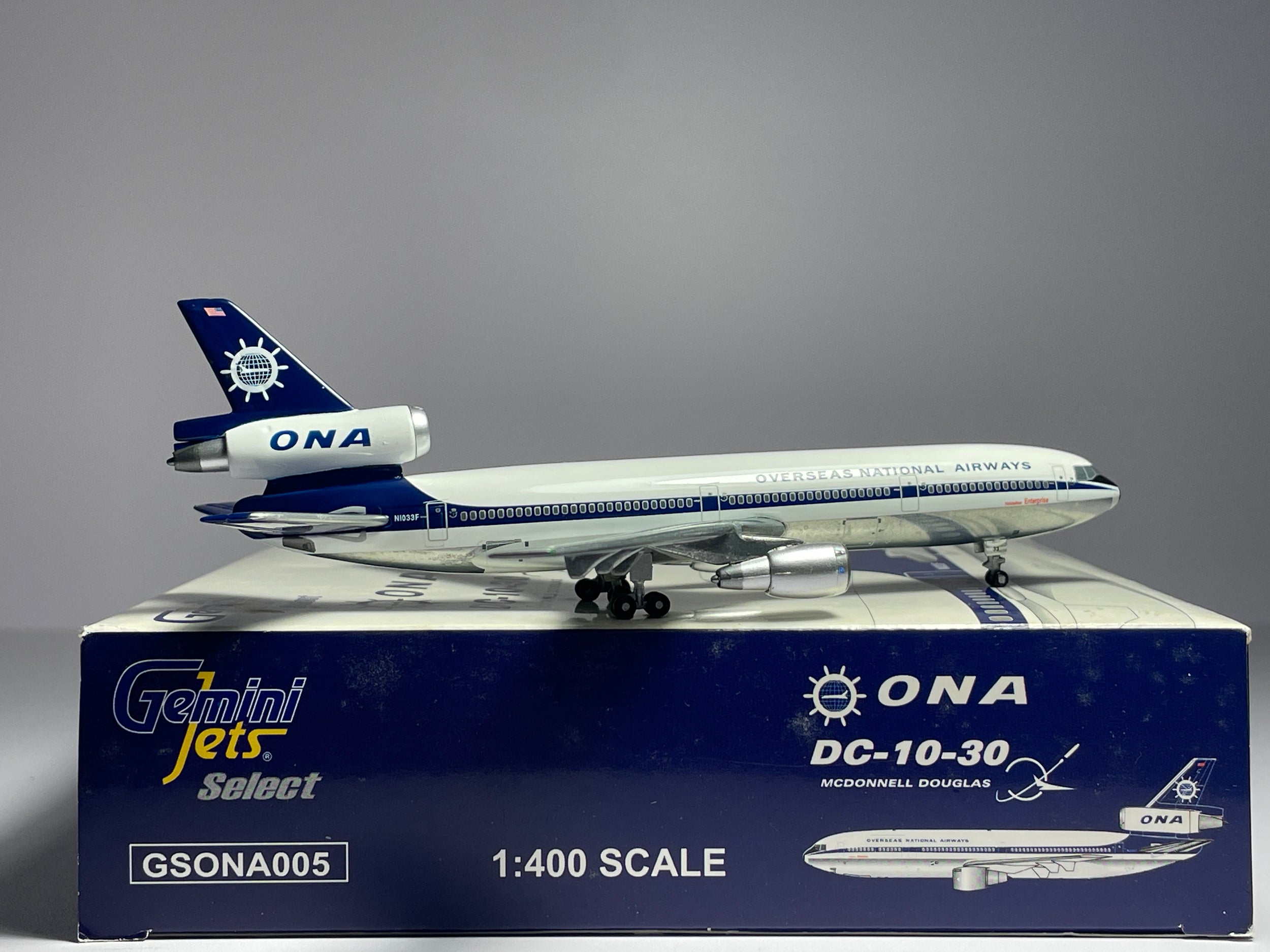 Gemini Jets 1:400 ONA McDonnell Douglas DC-10-30CF N1033F polished belly GSONA005