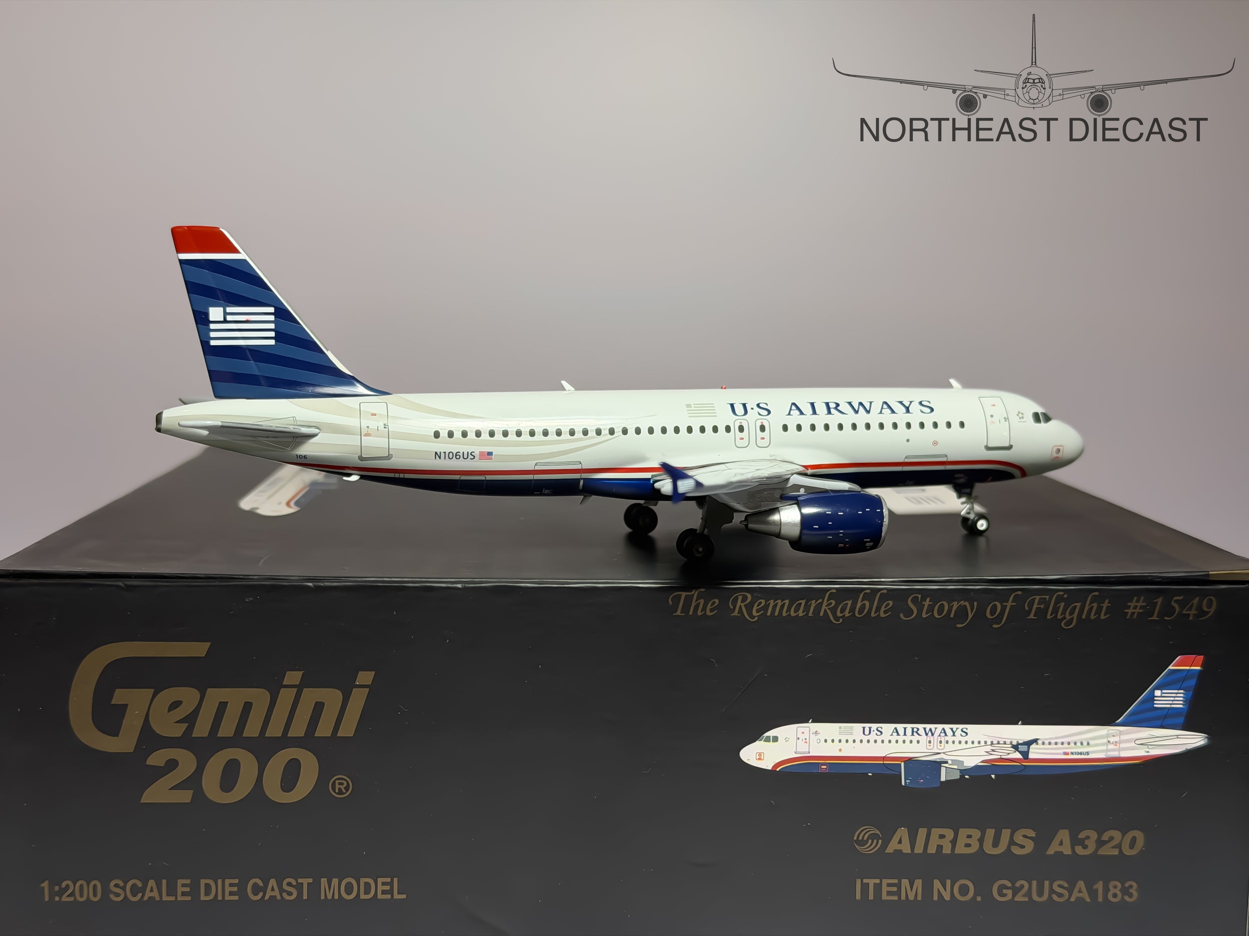 U.S Airways Airbus A320-200 1:200 Gemini Jets N106US (G2USA183)