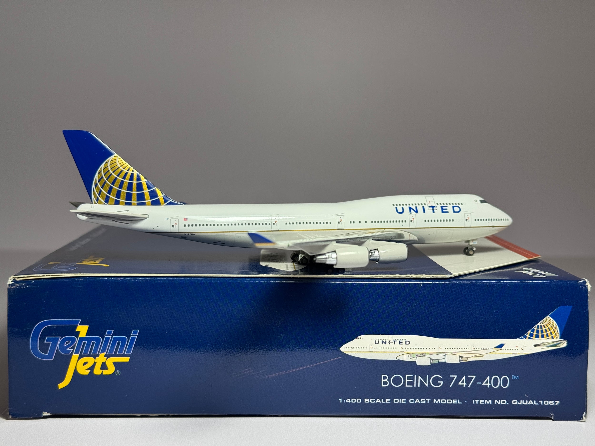 Gemini Jets 1:400 United Airlines Boeing 747-400 N127UA Post Merger GJUAL1067