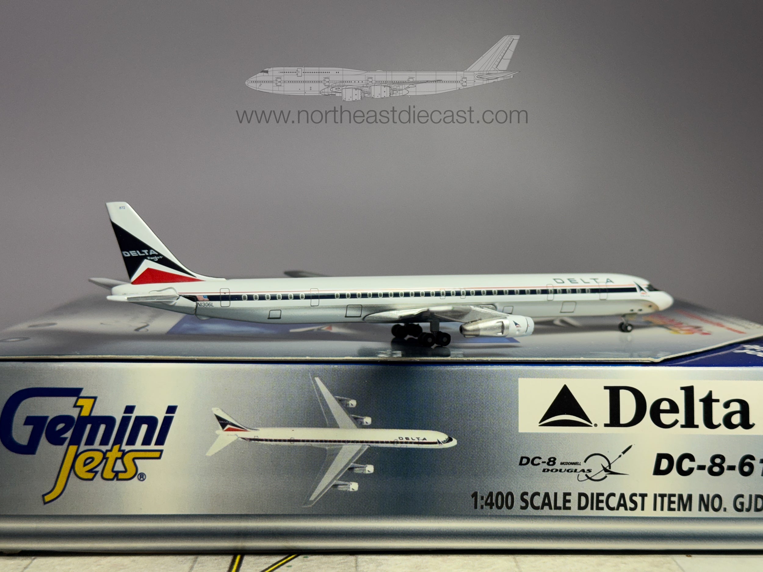 Delta Air Lines Douglas DC-8-61 1:400 Gemini Jets N1306L (GJDAL100)