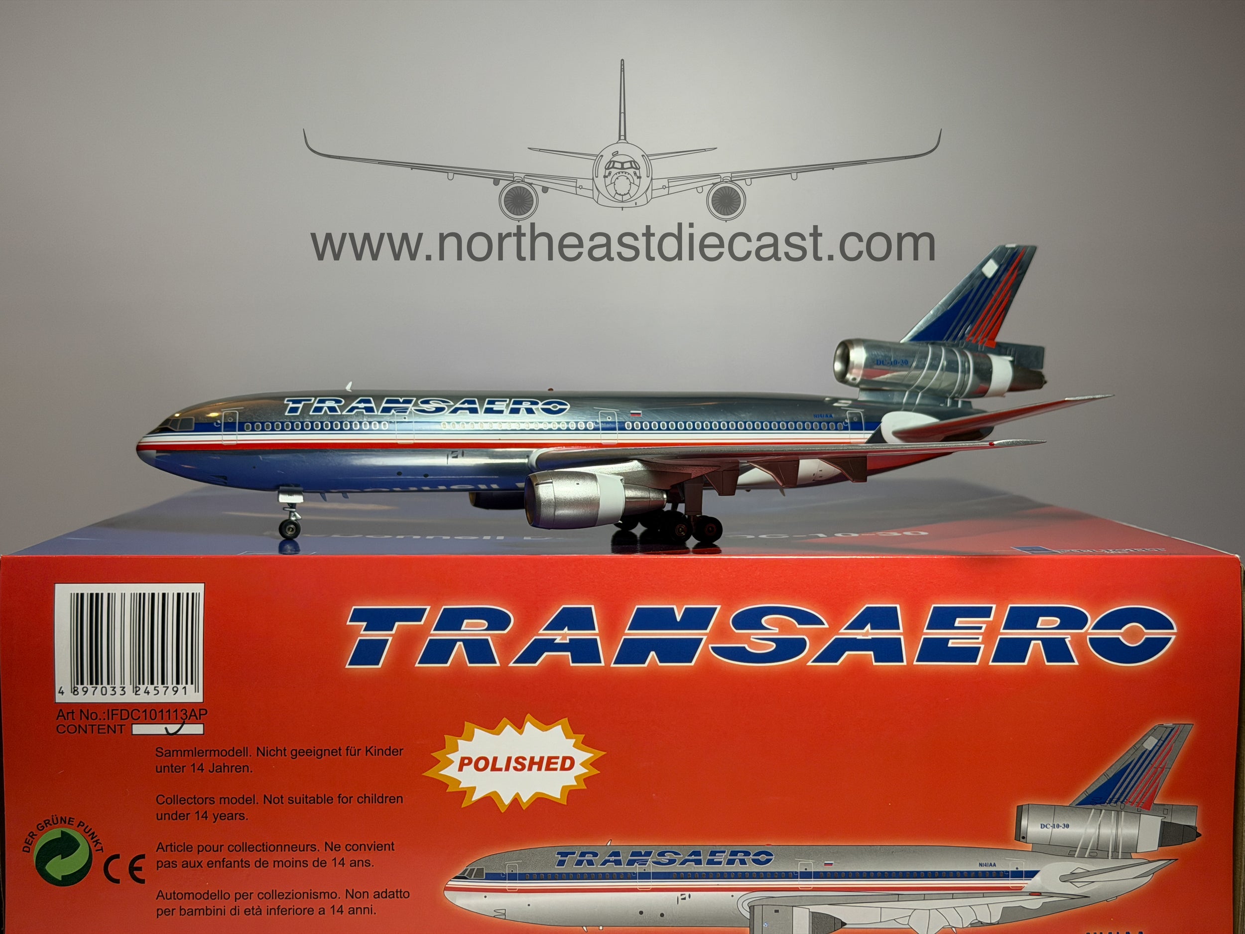 Transaero McDonnell Douglas DC-10-30 1:200 Inflight200 N141AA (IFDC101113AP)
