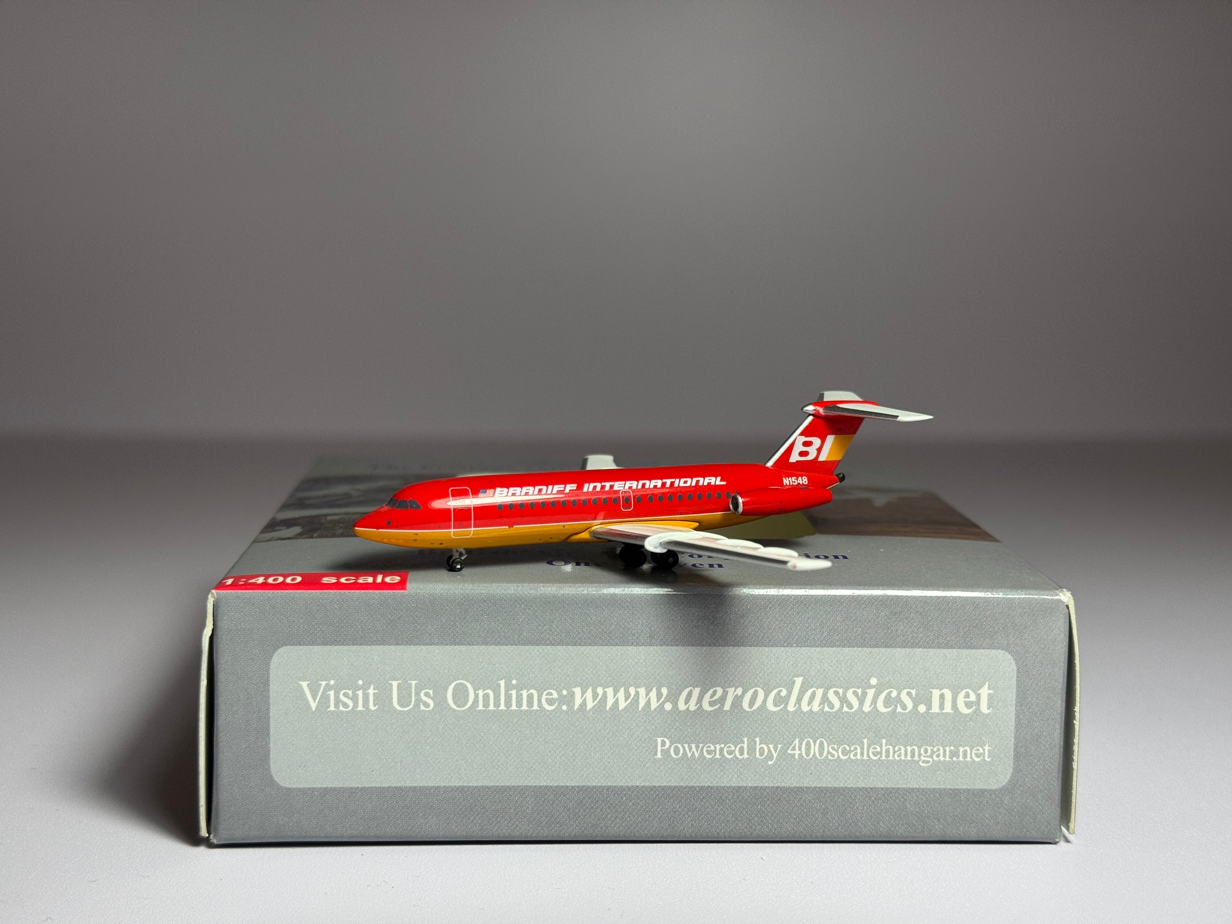 Aeroclassics 1:400 Braniff International BAC 111 N1548 Flying Colors Red ACN1548