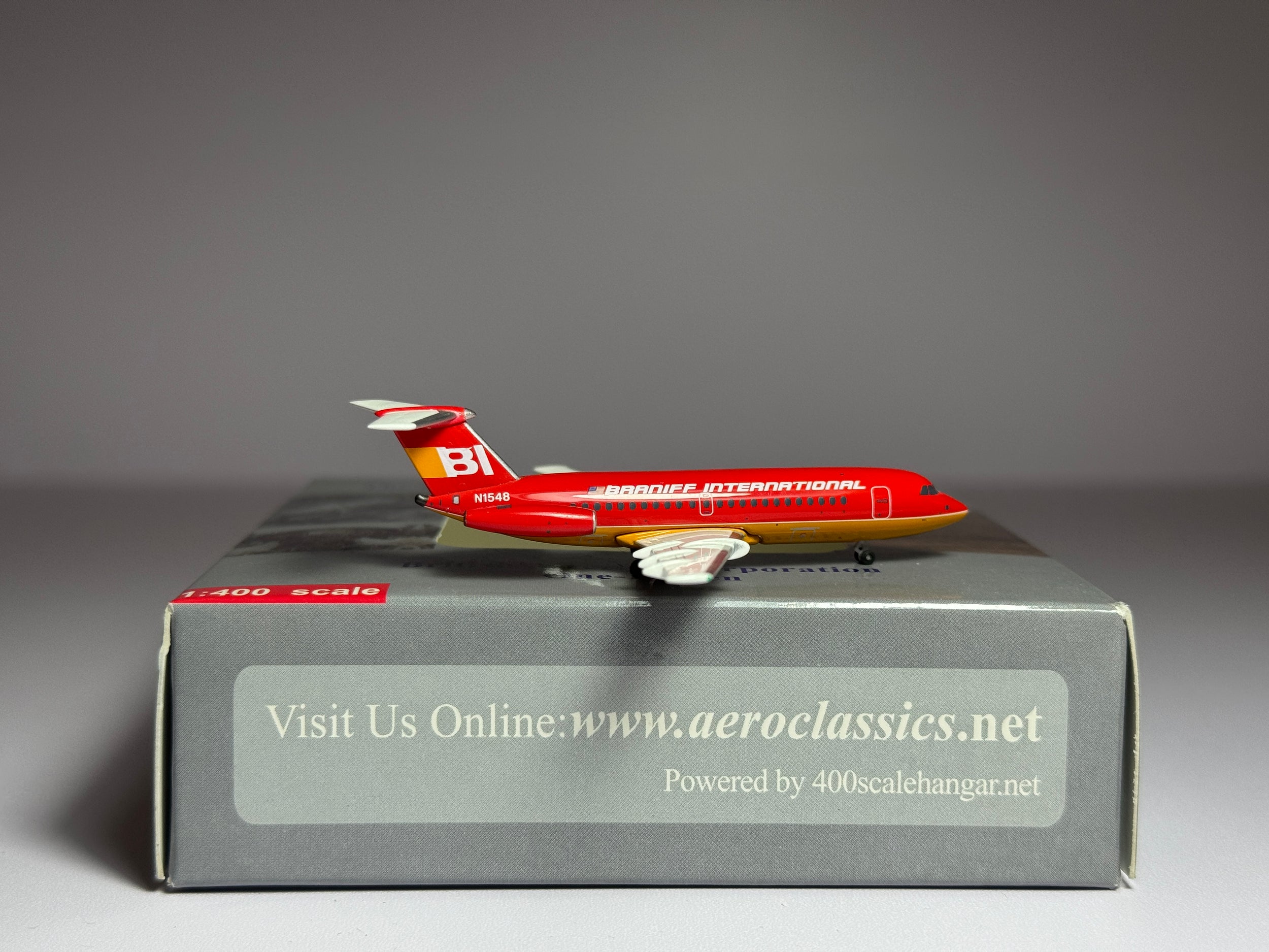 Aeroclassics 1:400 Braniff International BAC 111 N1548 Flying Colors Red ACN1548