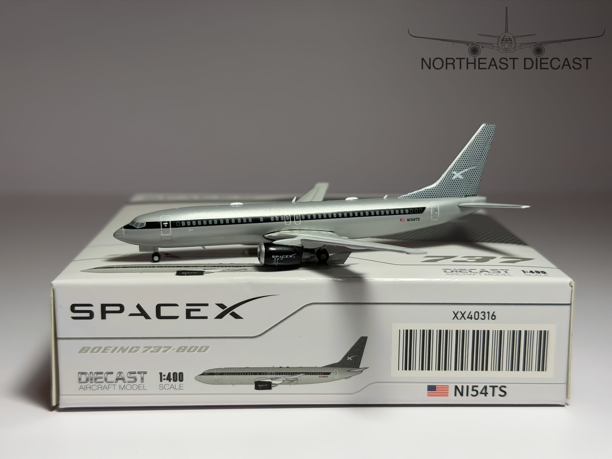 SpaceX Boeing 737-800 1:400 JC Wings N154TS (XX40316)