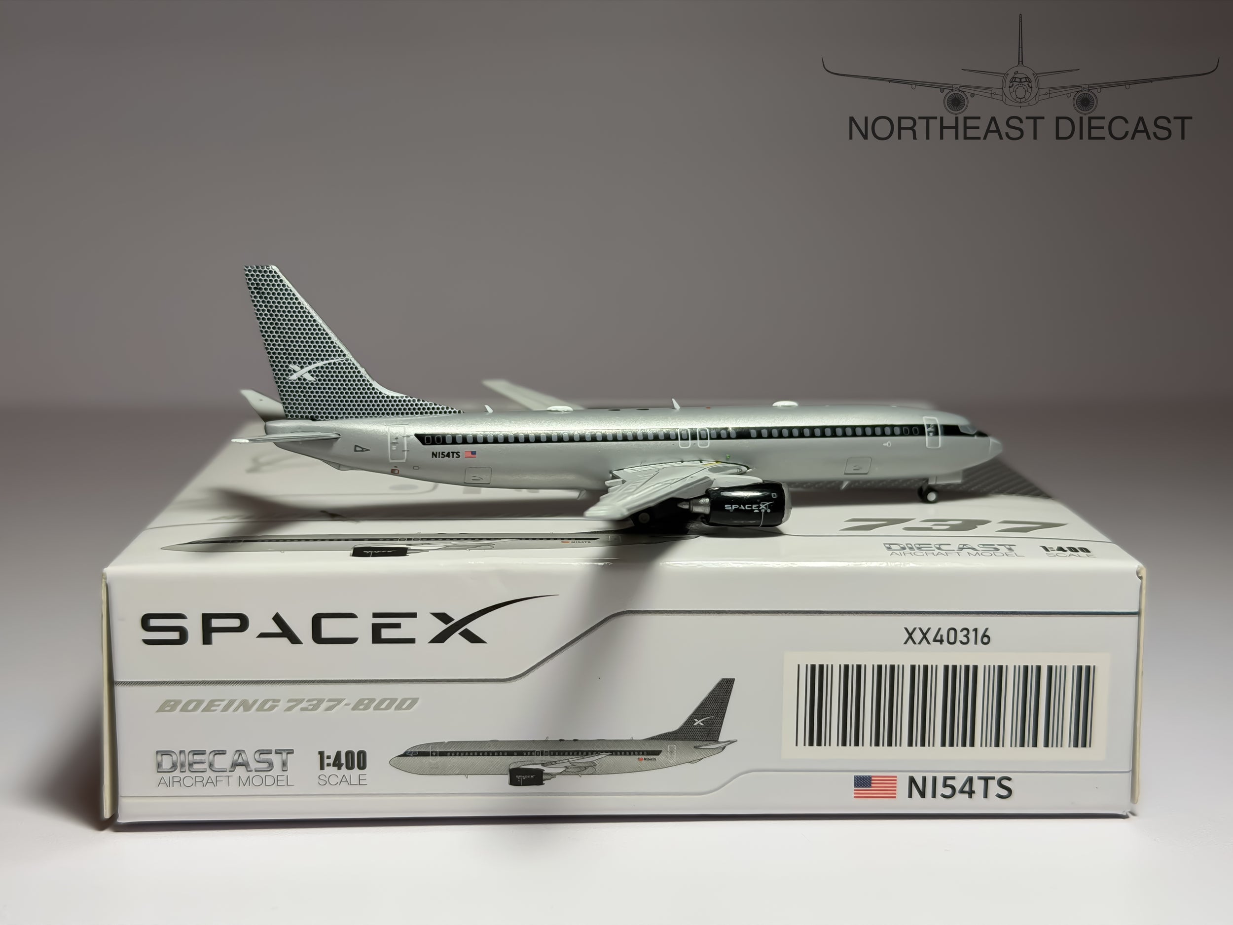 SpaceX Boeing 737-800 1:400 JC Wings N154TS (XX40316)