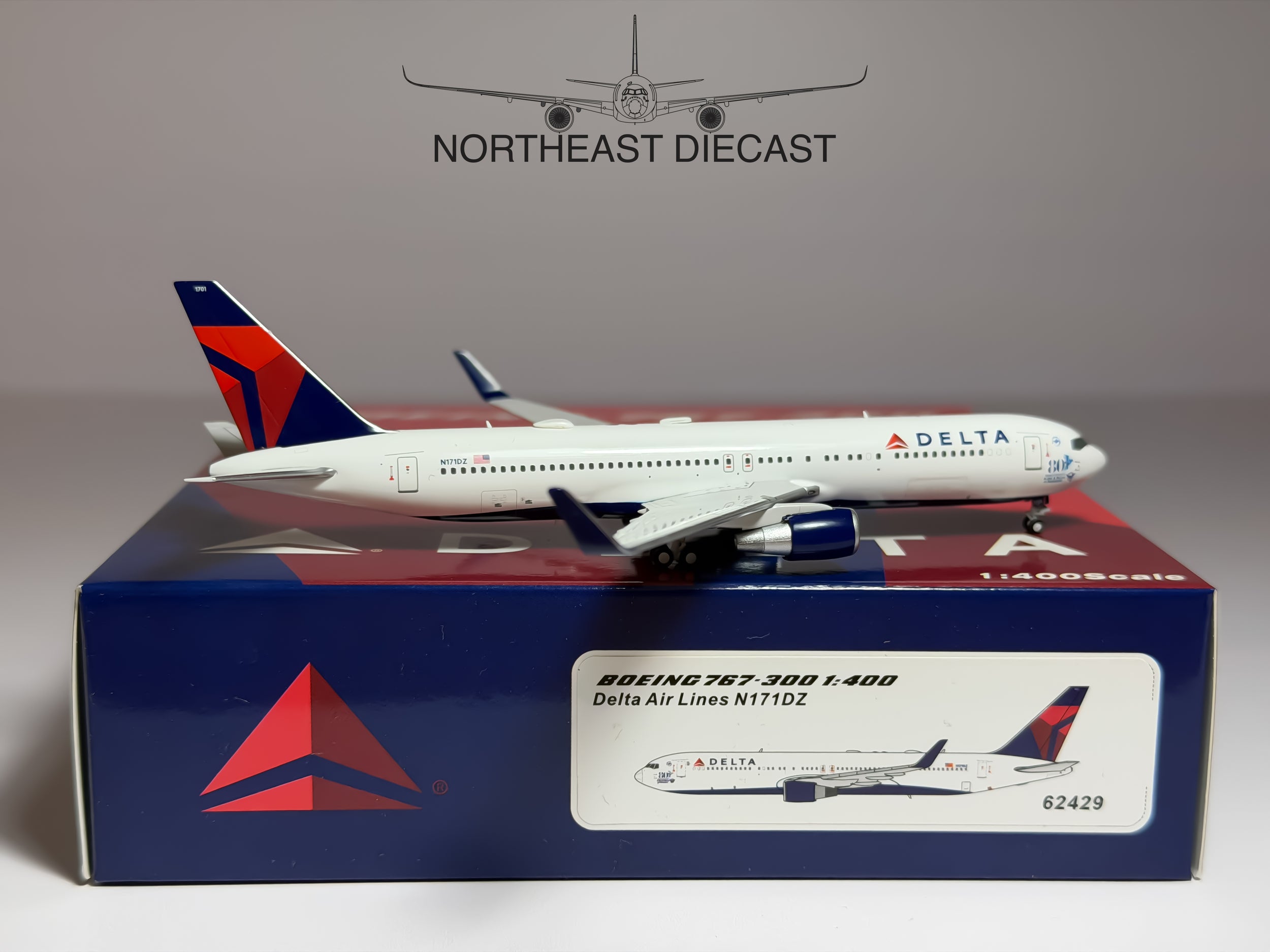 Delta Air Lines Boeing 767-300 1:400 Panda Models N171DZ (62429)