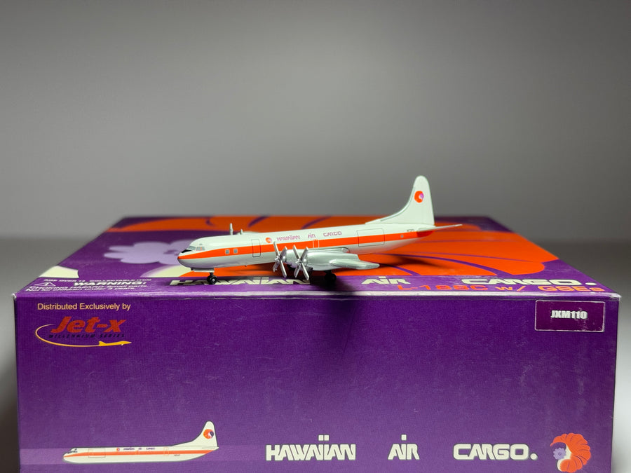 Jet-X 1:400 Hawaiian Air Cargo Lockheed L-188C N172PS w/GSE JXM110