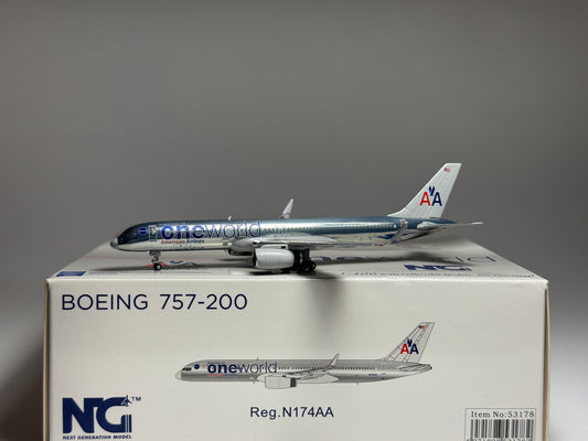 NG Models 1:400 American Airlines Boeing 757-200 N174AA One World Polished Livery NG53178