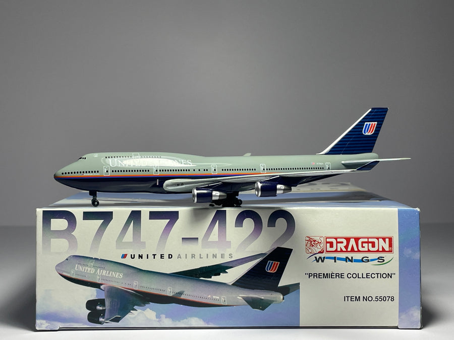 Dragon Wings 1:400 United Airlines Boeing 747-400 N178UA Battleship Grey 55078