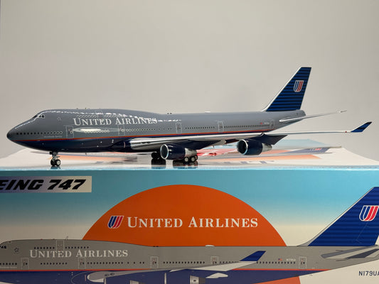 Inflight200 United Airlines Boeing 747-400 N179UA Battleship Grey IF744UA1222