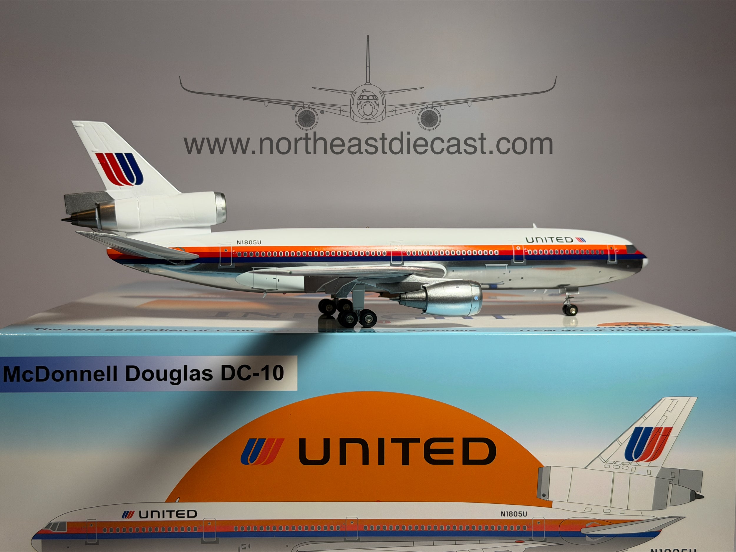 United Airlines McDonnell Douglas DC-10-30 1:200 Inflight200 N1805U (IF101UA0725P)