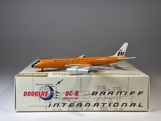 Aeroclassics 1:400 Braniff Douglas DC-8-62 N1809E Orange Jellybean ACN1809E