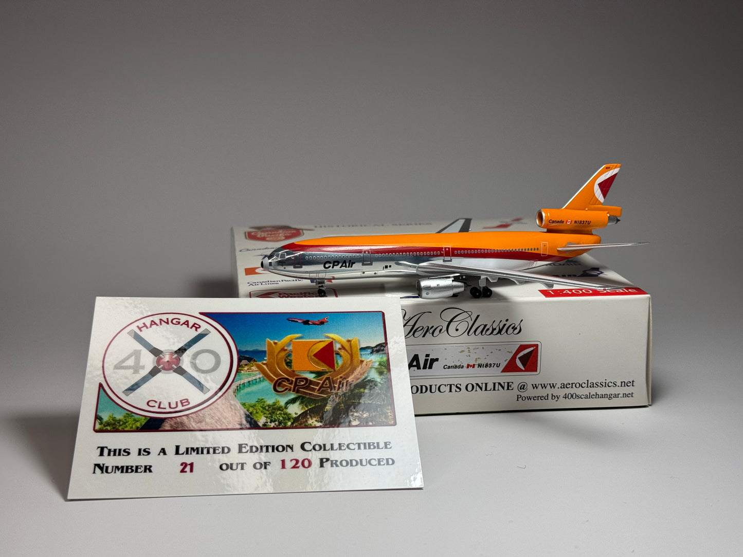 Aeroclassics 1:400 CP Air Douglas DC-10 N1837U Hangar Club HC-048