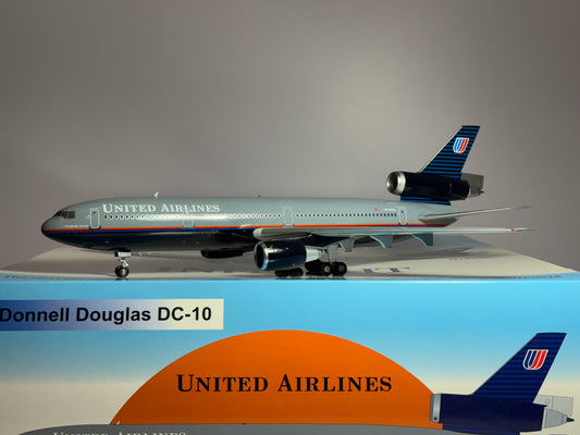 Inflight200 United Airlines McDonnell Douglas DC-10-30 N1853U Battleship Grey IF103UA0624 w/stand