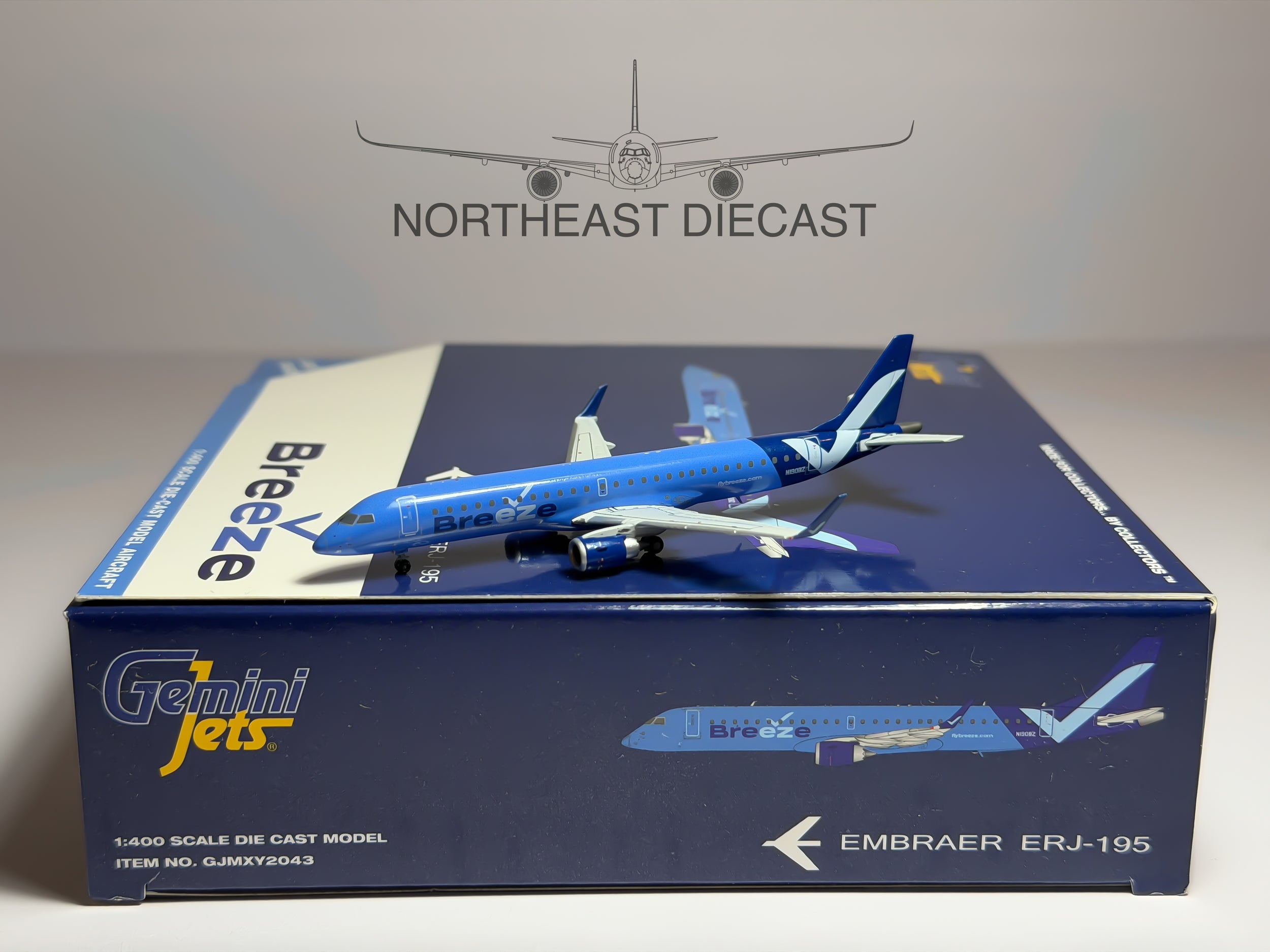 Breeze Airways Embraer E195 1:400 Gemini Jets N190BZ (GJMXY2043)