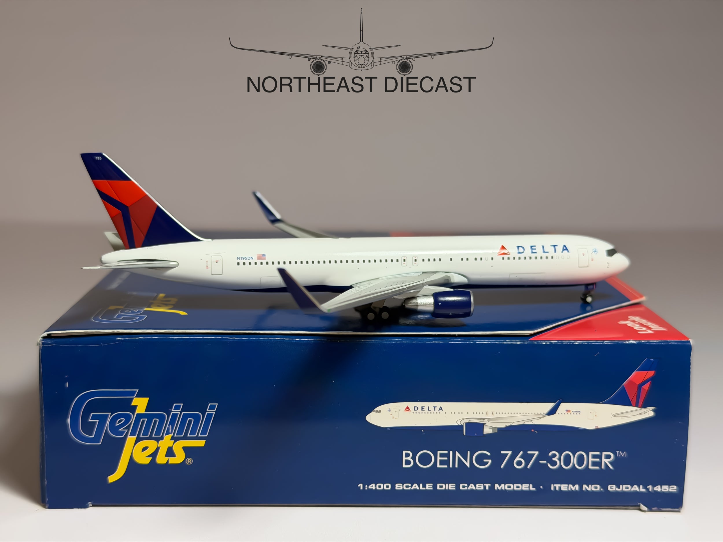 Delta Air Lines Boeing 767-300 1:400 Gemini Jets N195DN (GJDAL1452)
