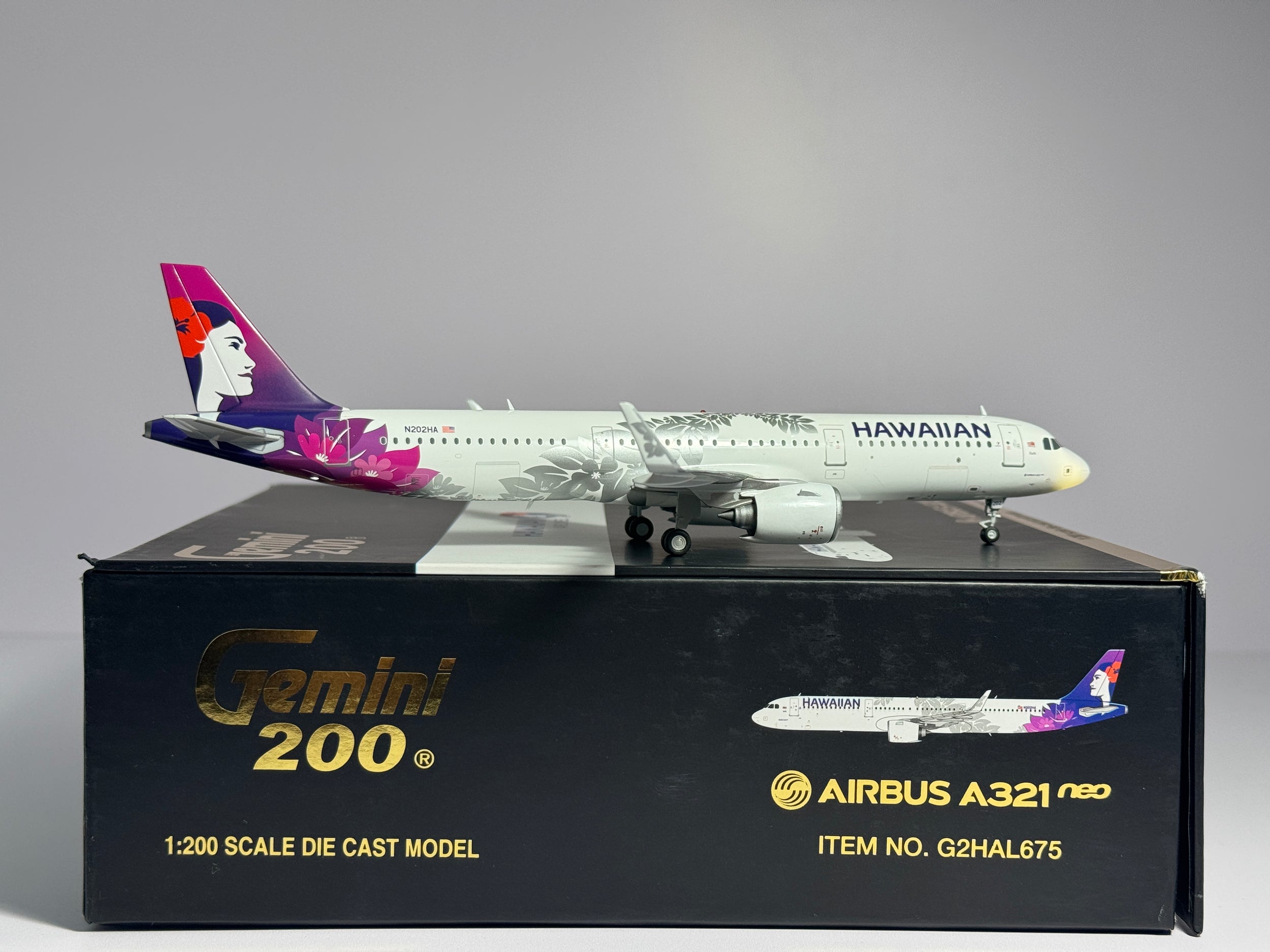 Gemini Jets 1:200 Hawaiian Airlines Airbus A321neo N202HA Second Floral G2HAL675