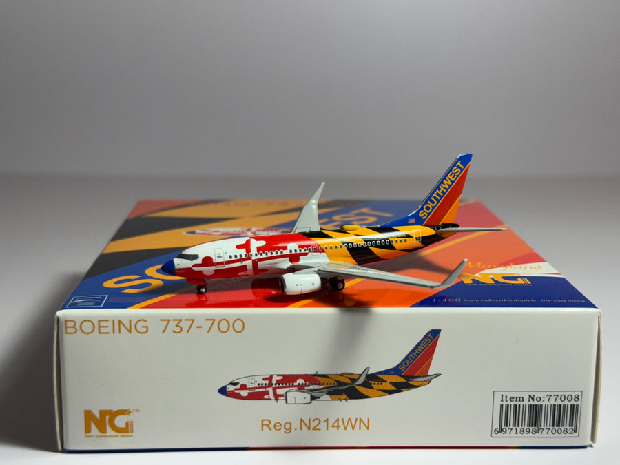 NG Models 1:400 Southwest Airlines Boeing 737-700 N214WN Maryland One NG77008B