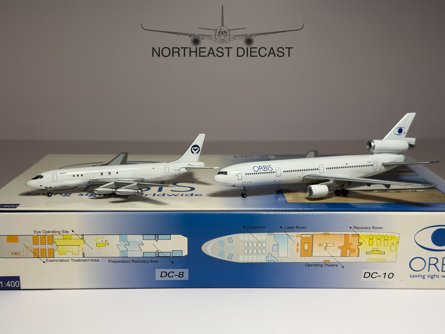 Orbis International Douglas DC-8-20 & DC-10-10 1:400 Gemini Jets N220AU & N220RB (GJORB238)
