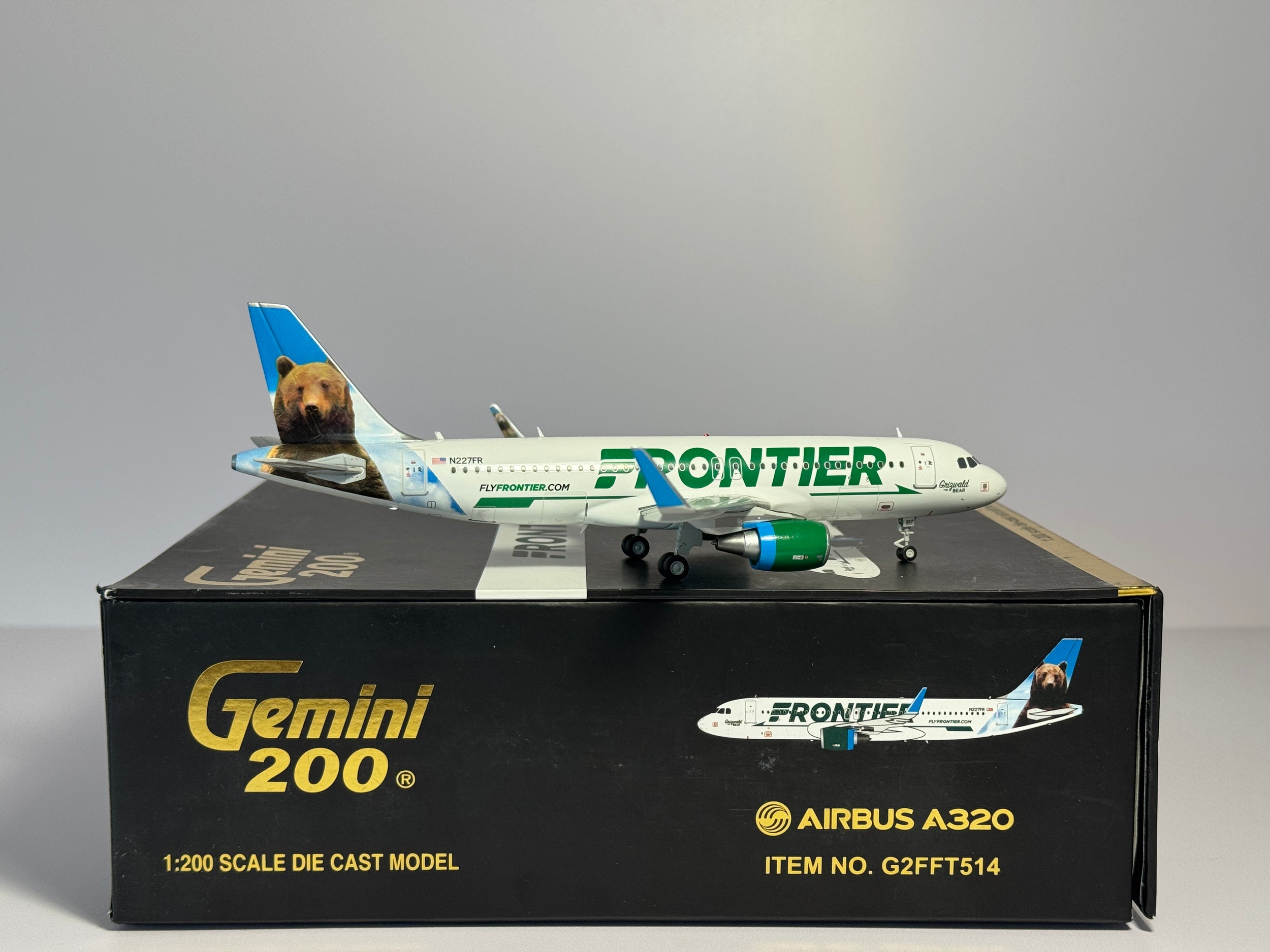 Gemini Jets 1:200 Frontier Airbus A320 N227FR Grizwald the Bear G2FFT514