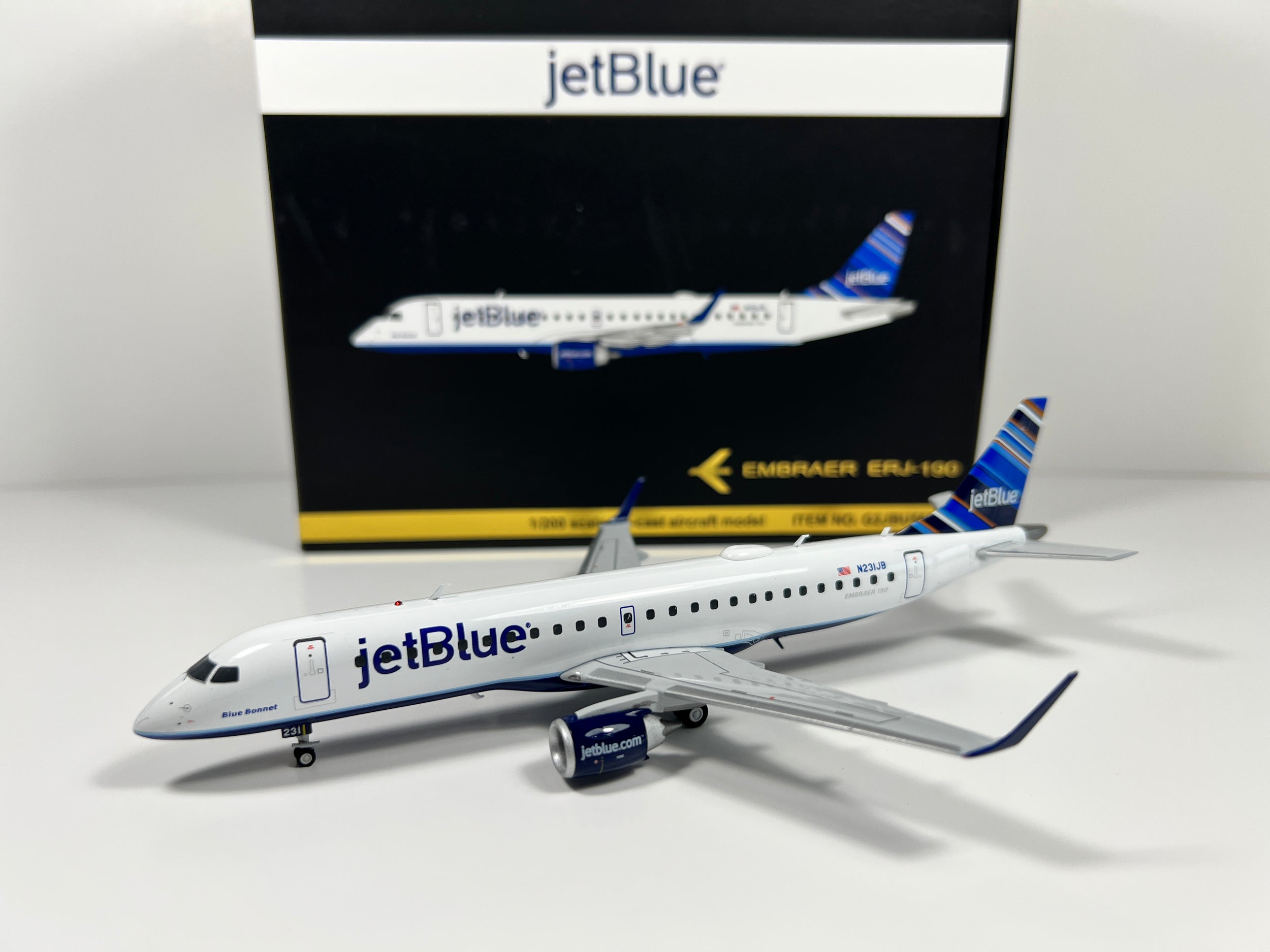 Gemini Jets 1:200 JetBlue Airways Embraer E190 N231JB Blue Bonnet G2JBU562