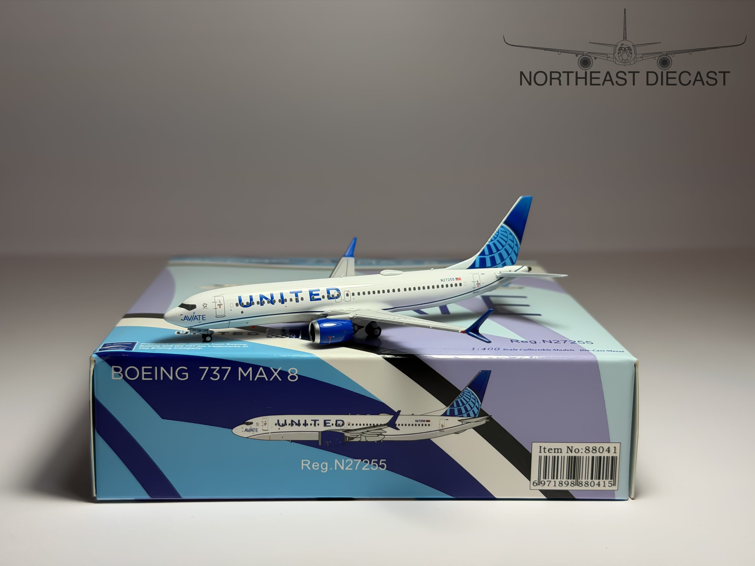 United Airlines Boeing 737 MAX 8 1:400 NG Models N27255 (NG88041)