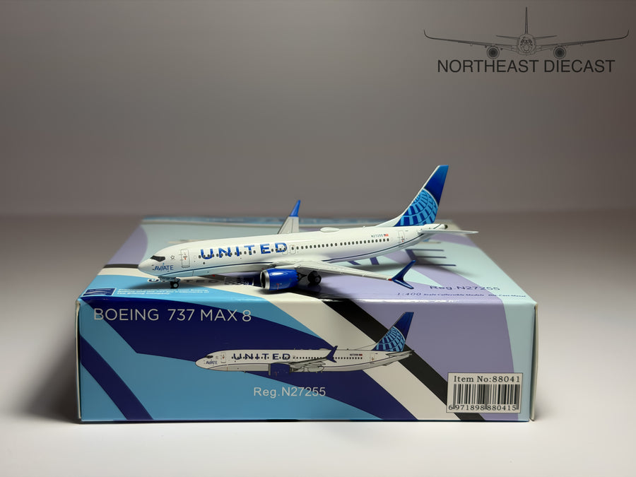 United Airlines Boeing 737 MAX 8 1:400 NG Models N27255 (NG88041)