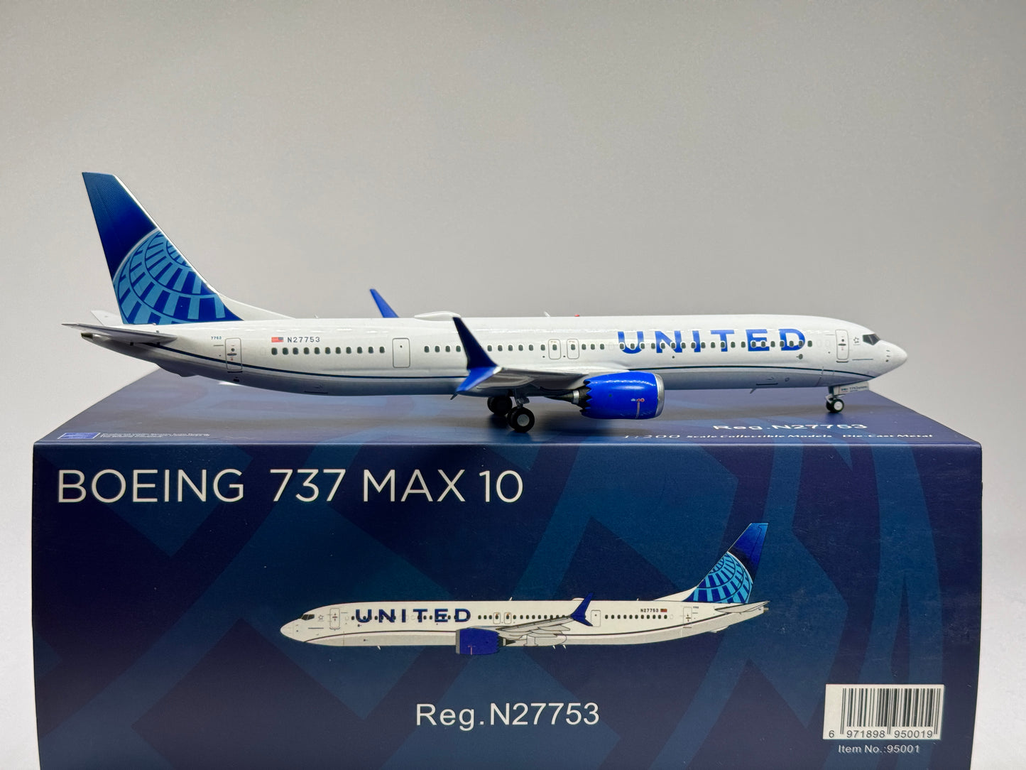 NG Models 1:200 United Airlines Boeing 737 MAX10 N27753 Evo Blue NG95001