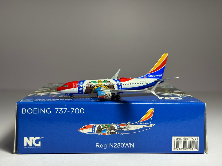 NG Models 1:400 Southwest Airlines Boeing 737-700 N280WN Missouri One 77016