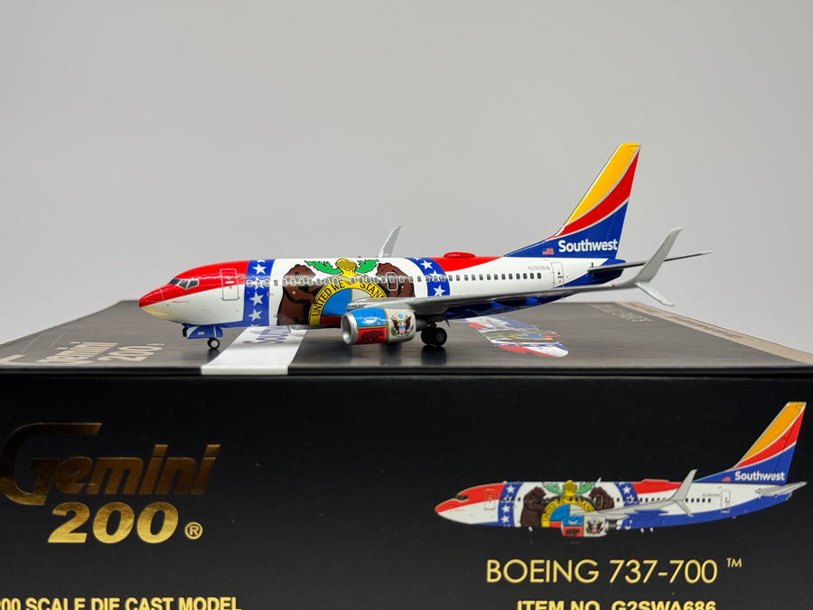 Gemini Jets 1:200 Southwest Airlines Boeing 737-700 N280WN Missouri One G2SWA686