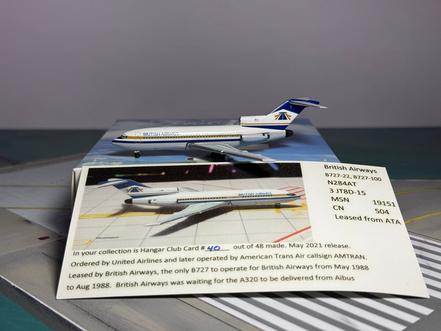Aeroclassics 1:400 British Airways Boeing 727-100 N284AT ATA Hybrid ACN284AT