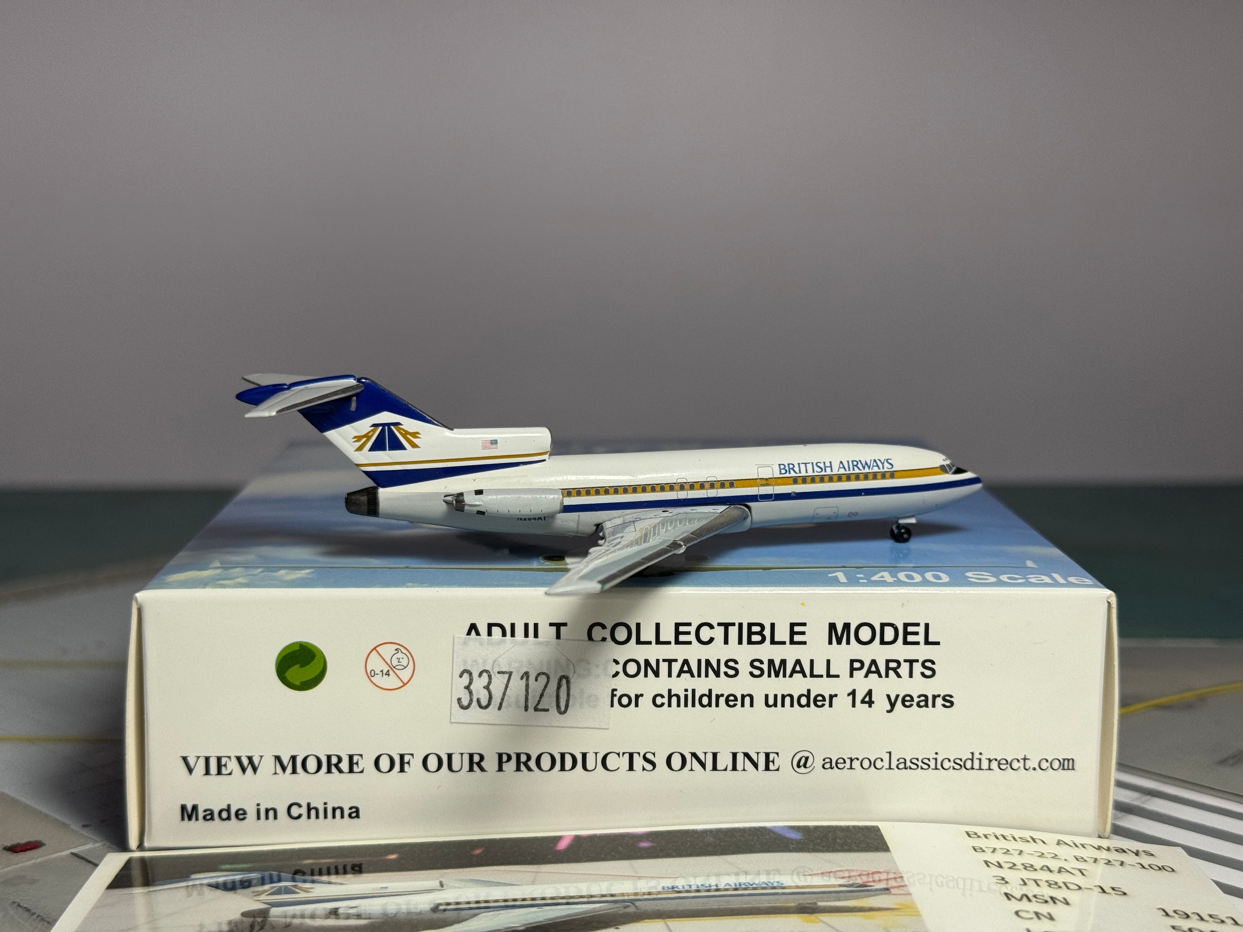Aeroclassics 1:400 British Airways Boeing 727-100 N284AT ATA Hybrid ACN284AT