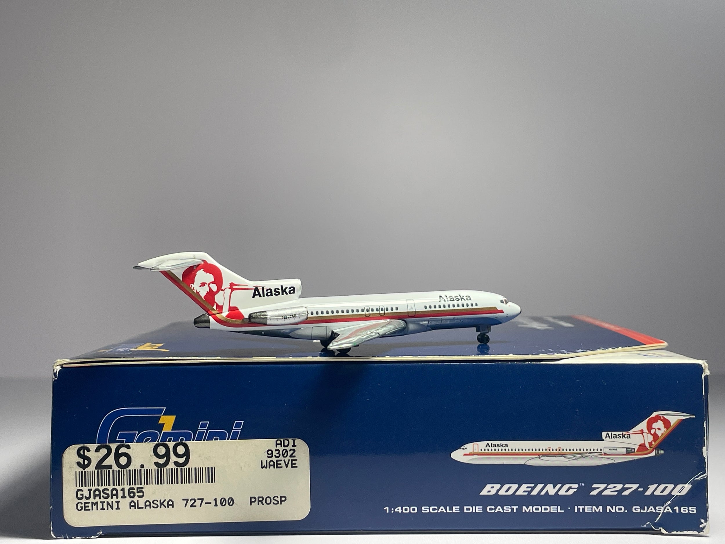 Gemini Jets 1:400 Alaska Airlines Boeing 727-100 N314AS 1980s Prospector GJASA165