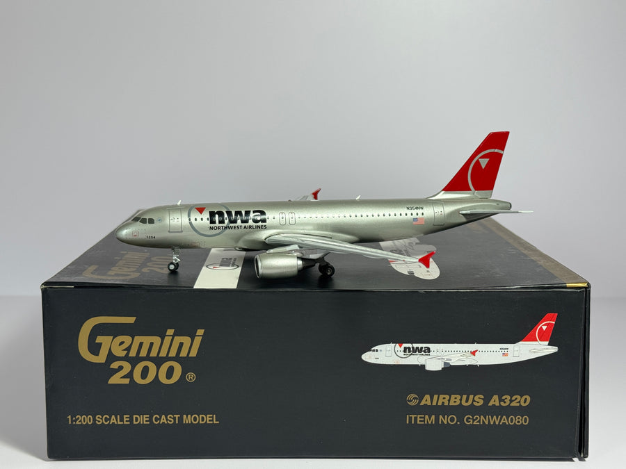 Gemini Jets 1:200 Northwest Airbus A320 N354NW last colors G2NWA080