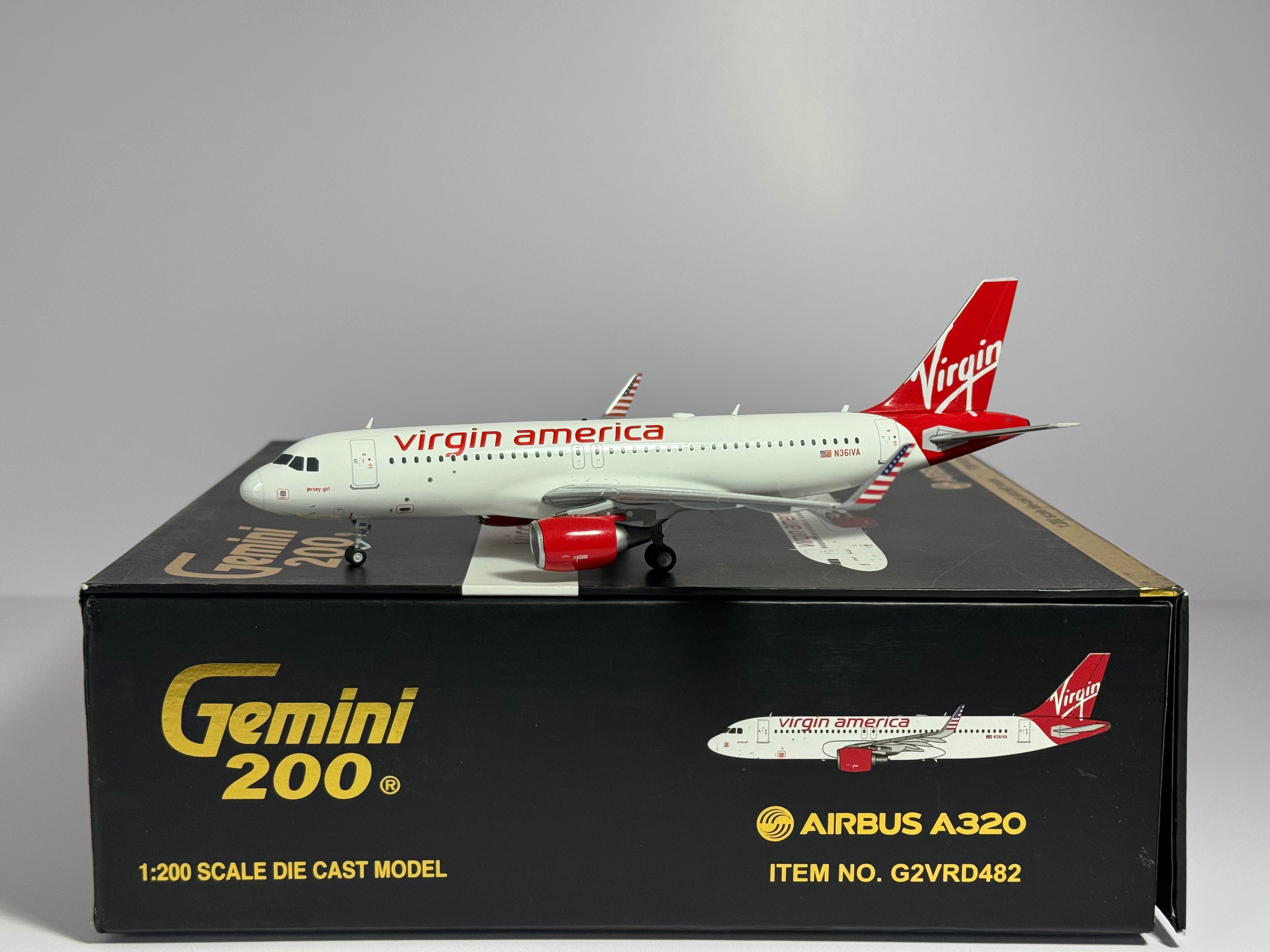 Gemini Jets 1:200 Virgin America Airbus A320-200 N361VA 2000s