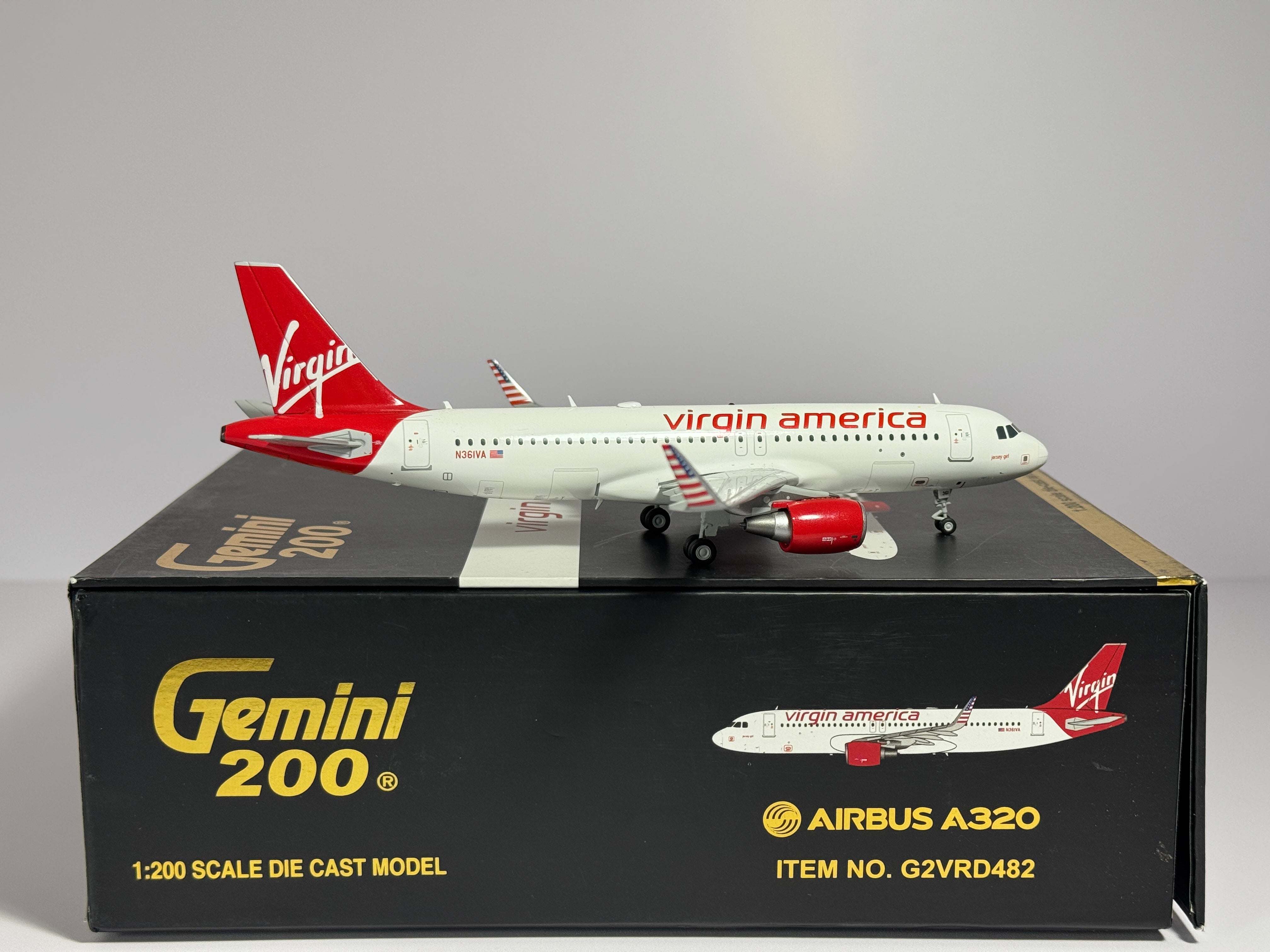 Gemini Jets 1:200 Virgin America Airbus A320-200 N361VA 2000s