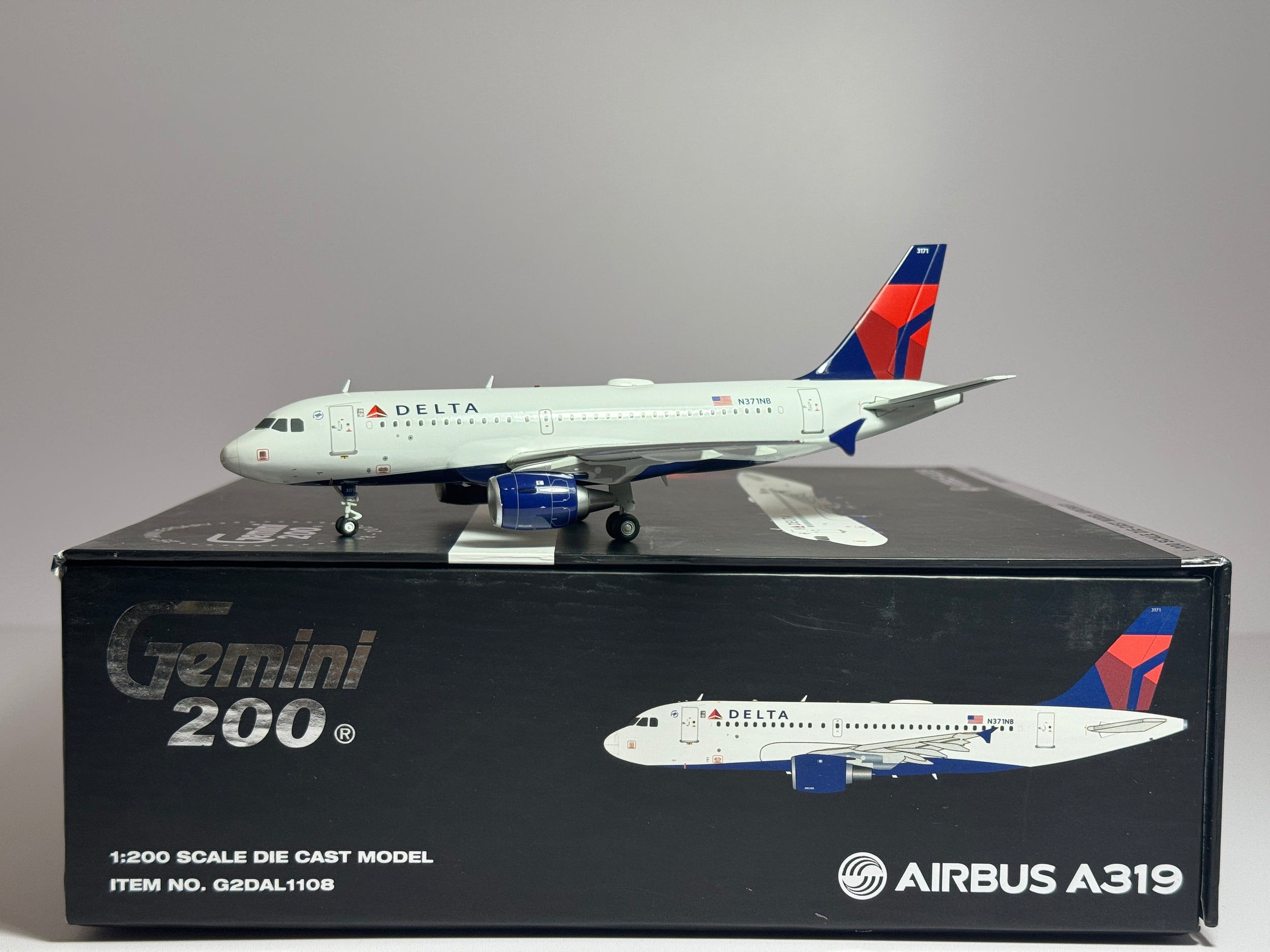 Gemini Jets 1:200 Delta Air Lines Airbus A319-200 N371NB G2DAL1108