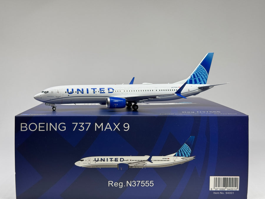 NG Models 1:200 United Airlines Boeing 737 MAX9 N37555 Evo Blue NGM94001