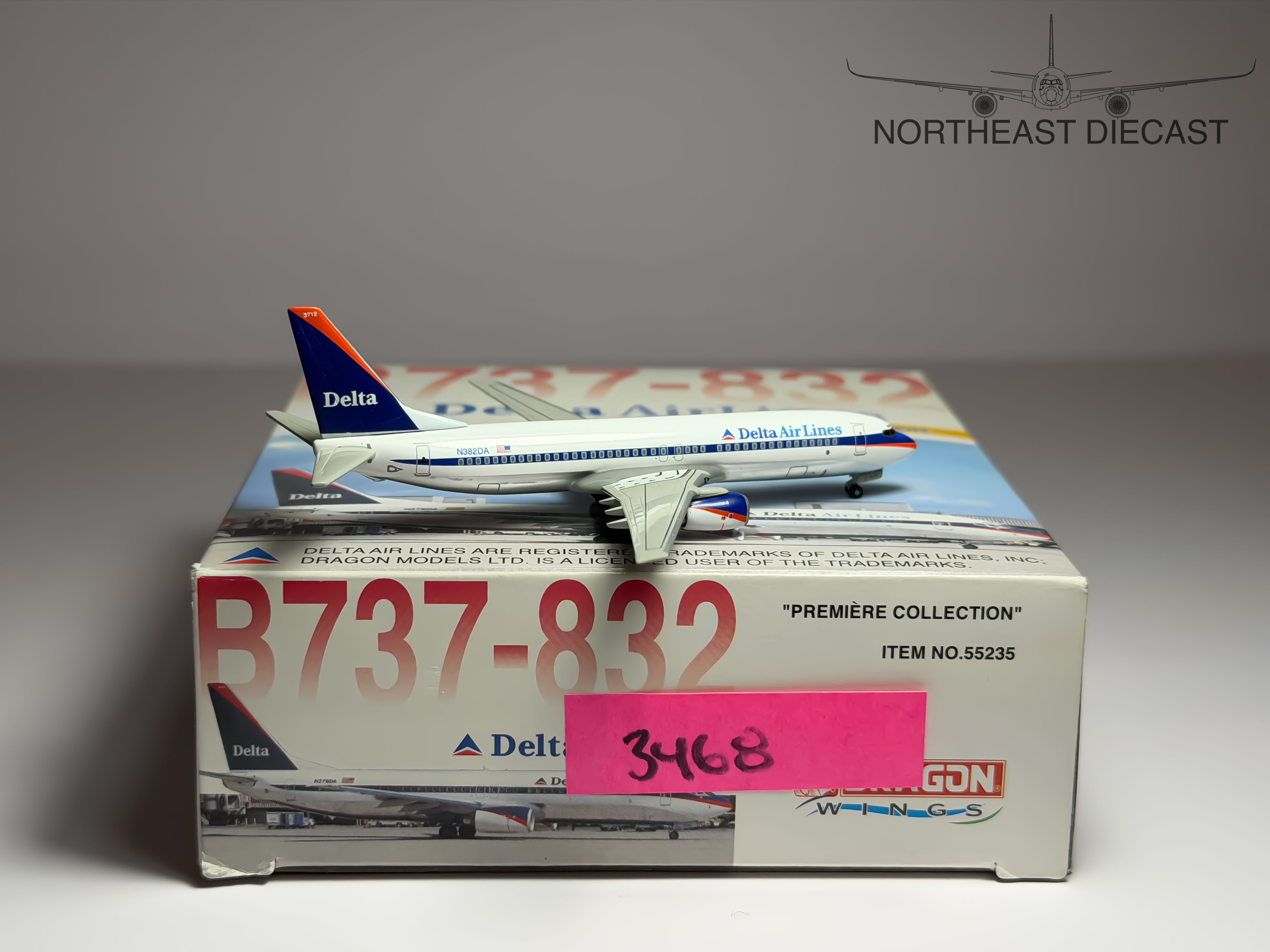 Delta Air Lines Boeing 737-800 1:400 Dragon Wings N382DA (55235)