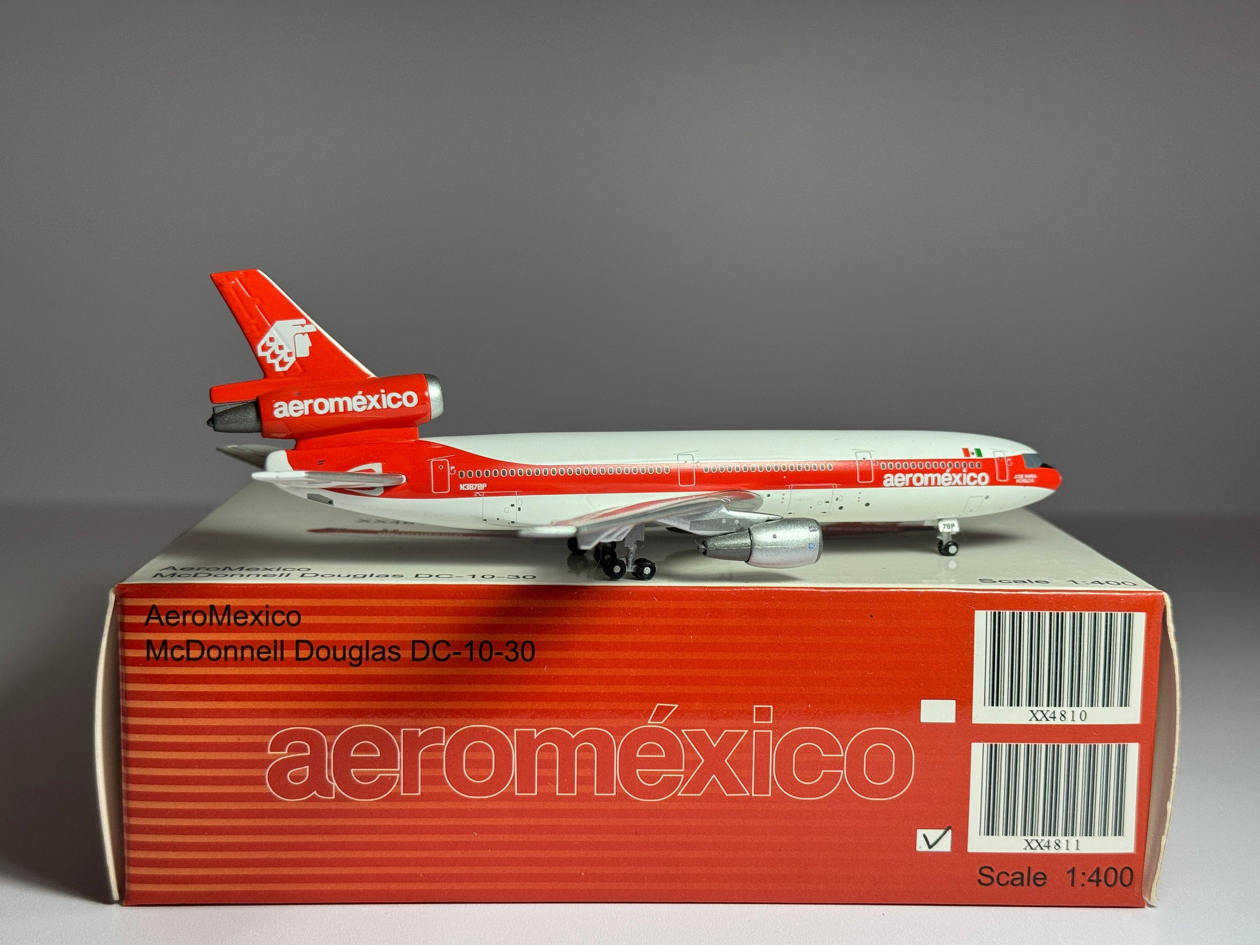 JC Wings 1:400 Aeromexico McDonnell Douglas DC-10-30 N3878P 1980s orange stripe XX4811