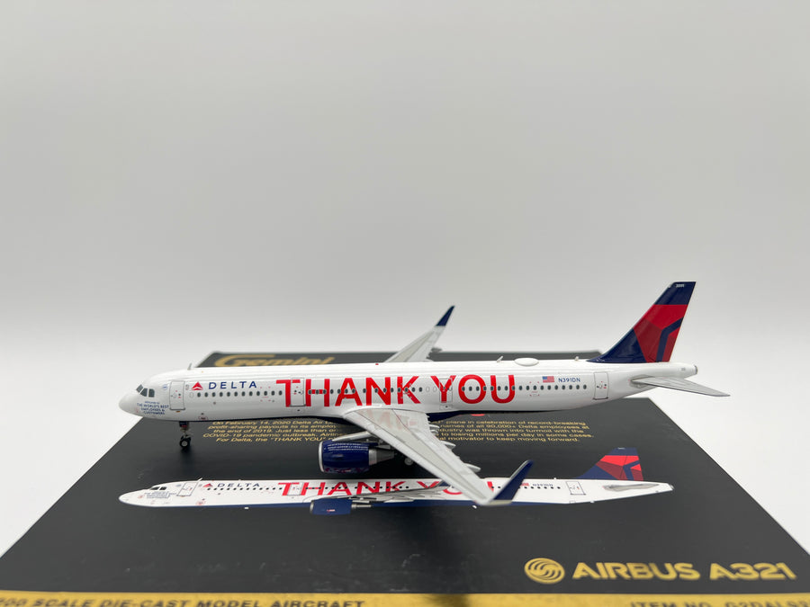 Gemini Jets 1:200 Delta Air Lines Airbus A321 N391DN "THANK YOU" G2DAL925
