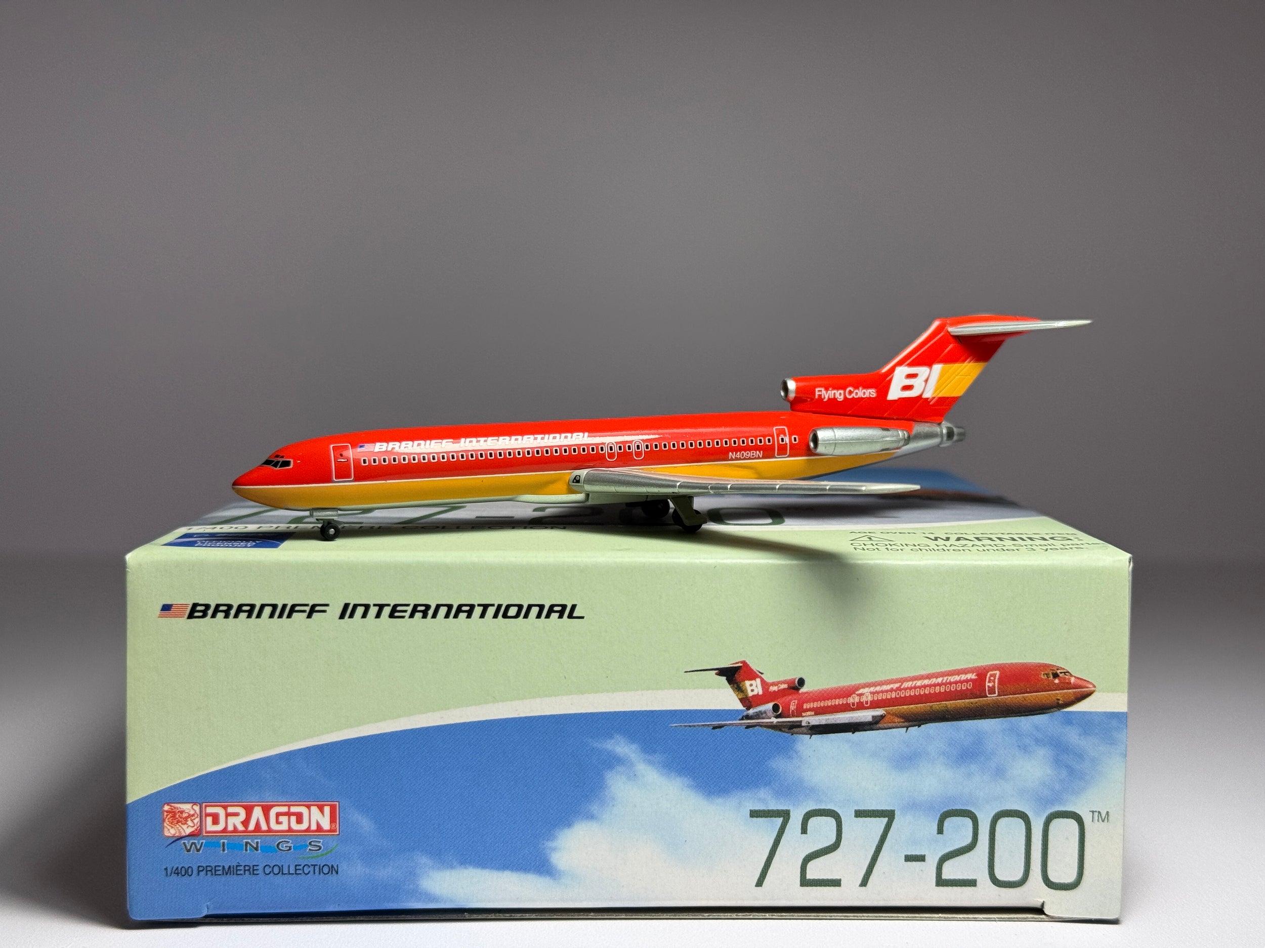 Dragon Wings 1:400 Braniff Boeing 727-200 N409BN Flying Colors Red DW56144