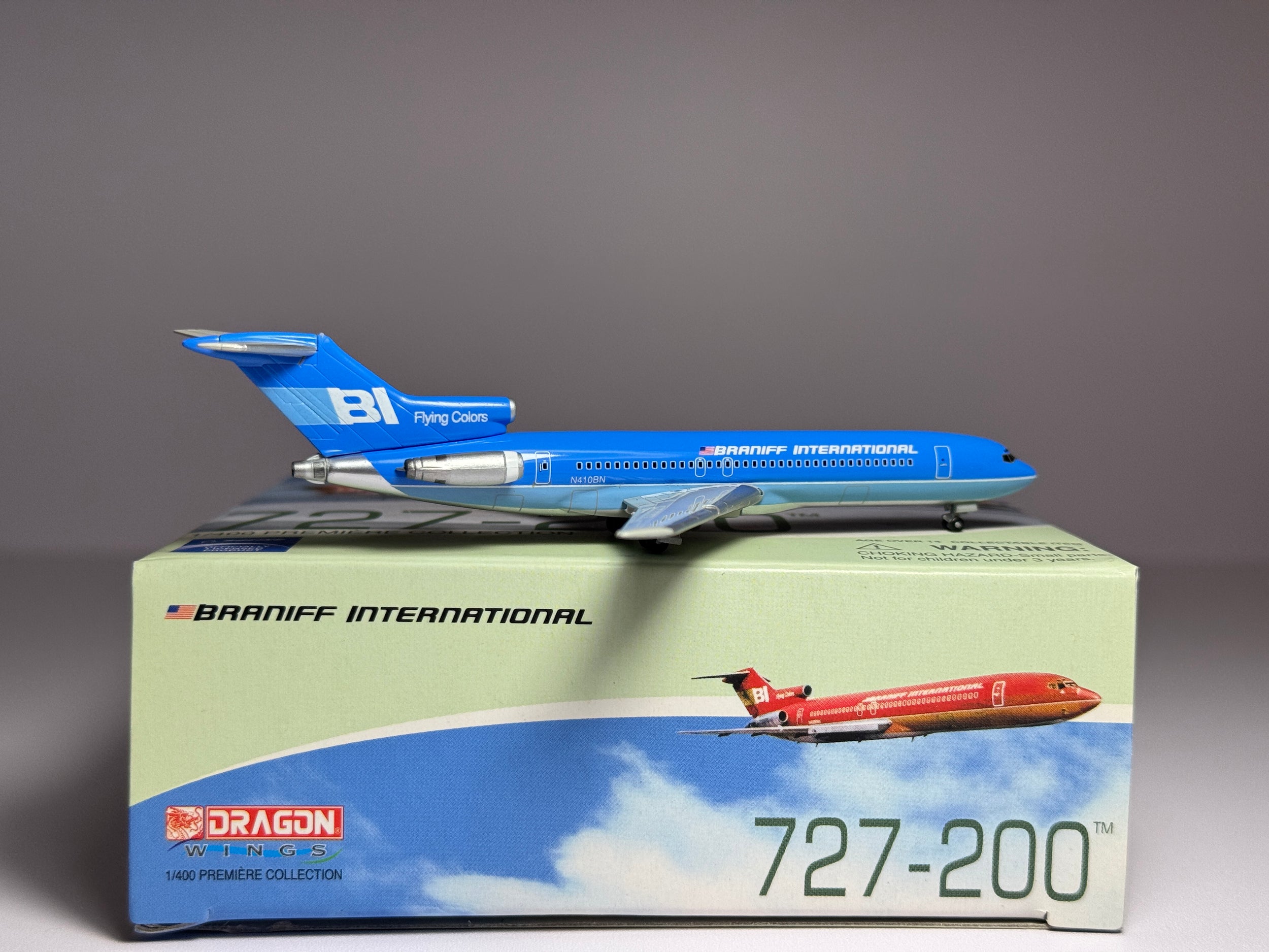 Dragon Wings 1:400 Braniff International Boeing 727-200 N410BN Blue Flying Colors 56145
