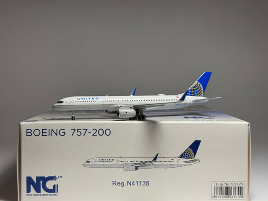 NG Models 1:400 United Airlines Boeing 757-200 N41135 Post-Merger NG53179