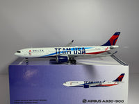 Gemini Jets 1:200 Delta Air Lines Airbus A330-900 N411DX Olympics TEAM USA G2DAL1065 w/stand