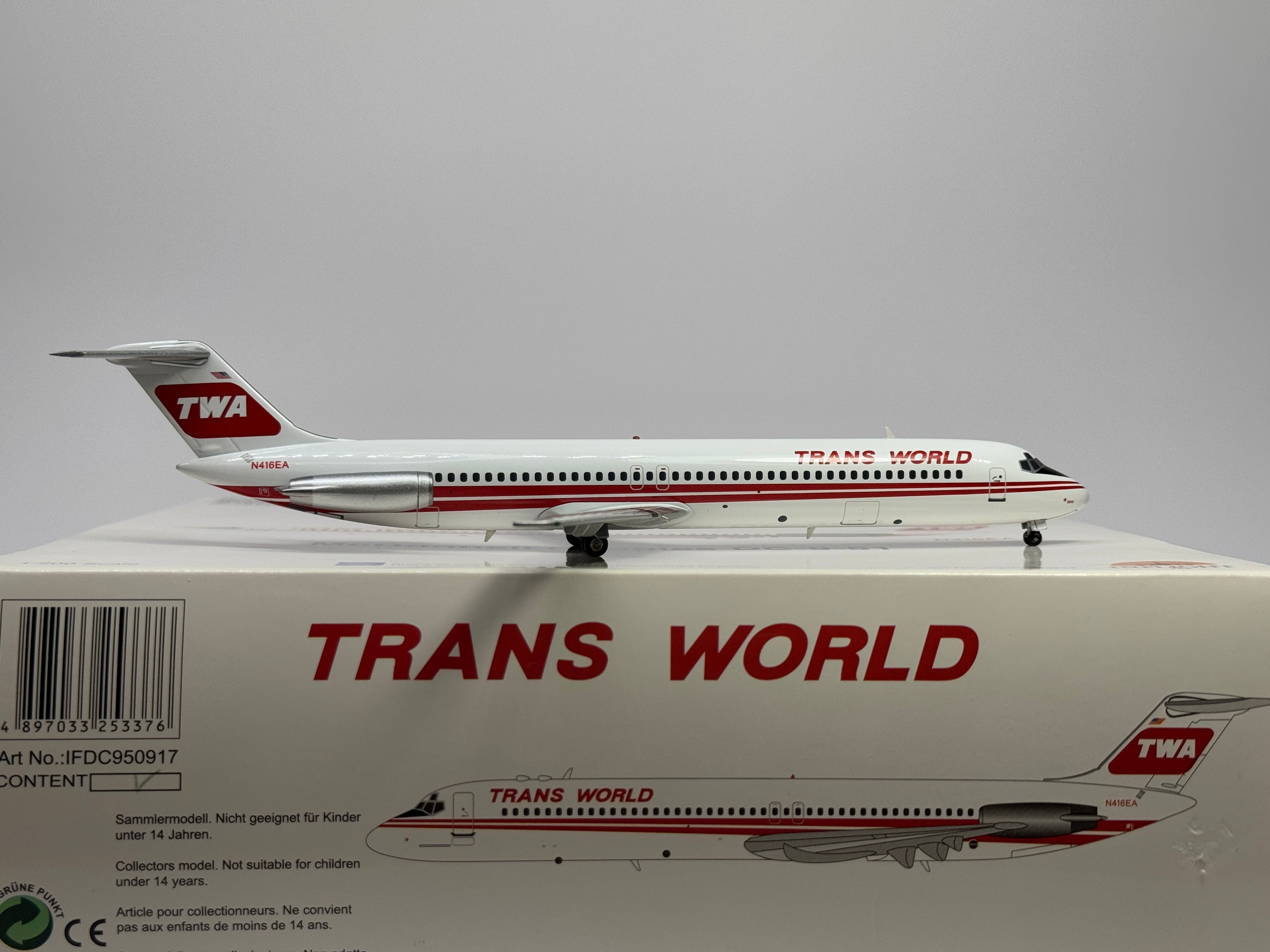 Inflight200 1:200 TWA Trans World Douglas DC-9-50 N416EA Dual Stripes IFDC950917