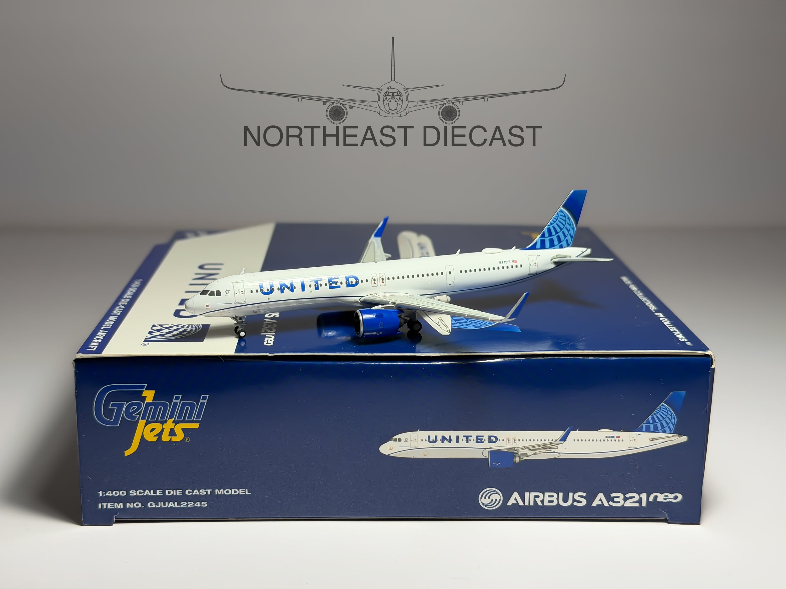 United Airlines Airbus A321neo 1:400 Gemini Jets N44501 (GJUAL2245)