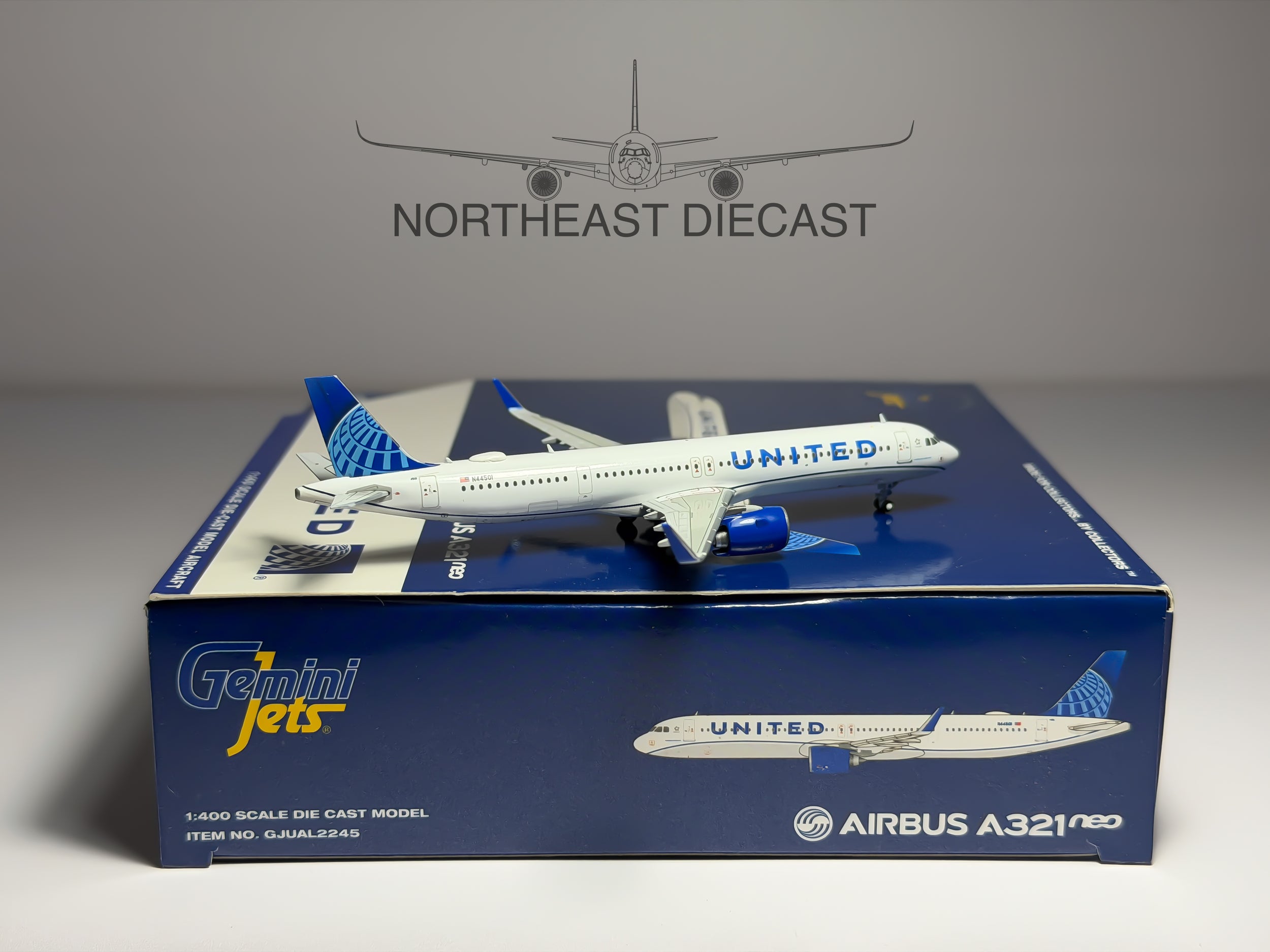 United Airlines Airbus A321neo 1:400 Gemini Jets N44501 (GJUAL2245)