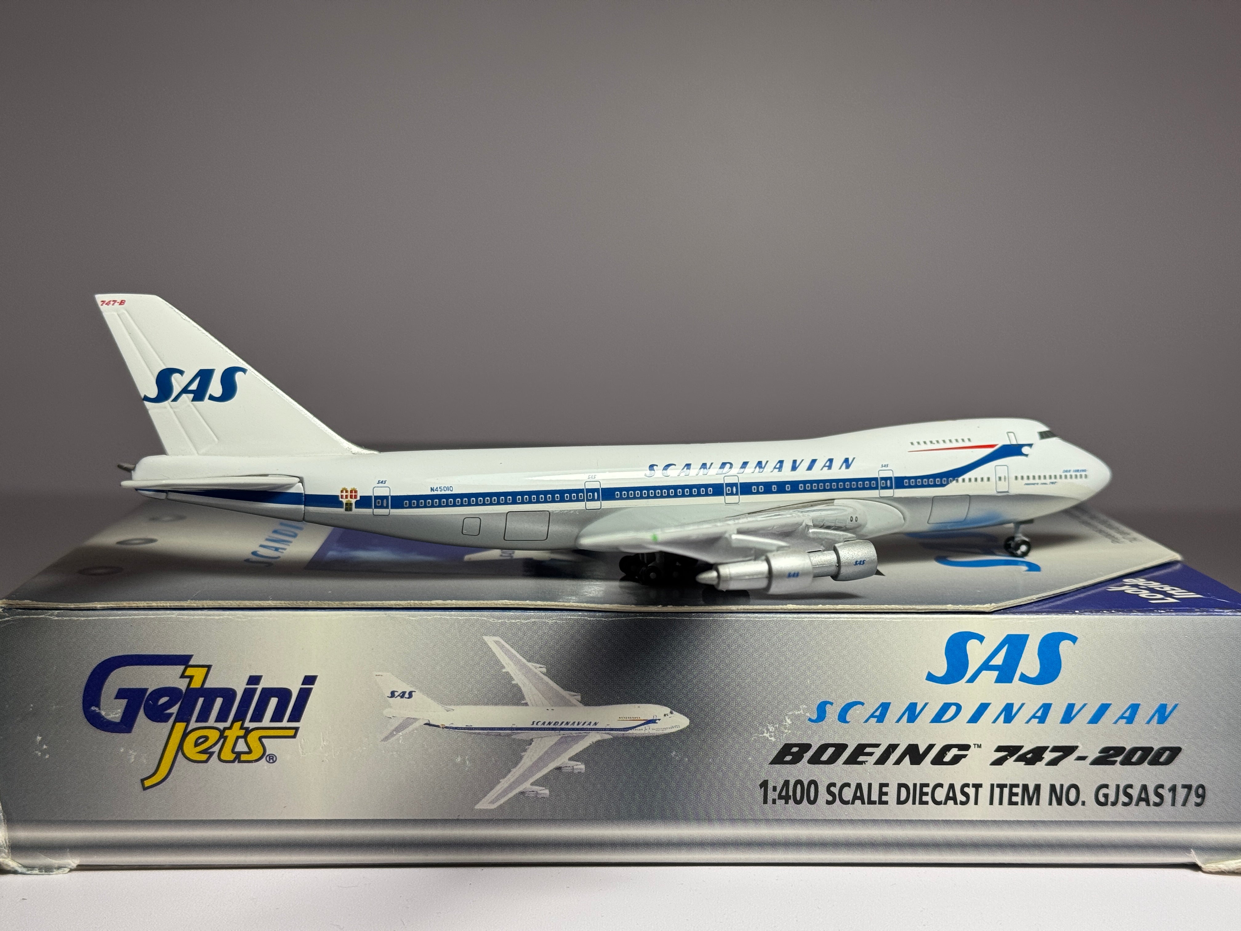 Gemini Jets 1:400 SAS Scandanavian Boeing 747-200 N4501Q Dan